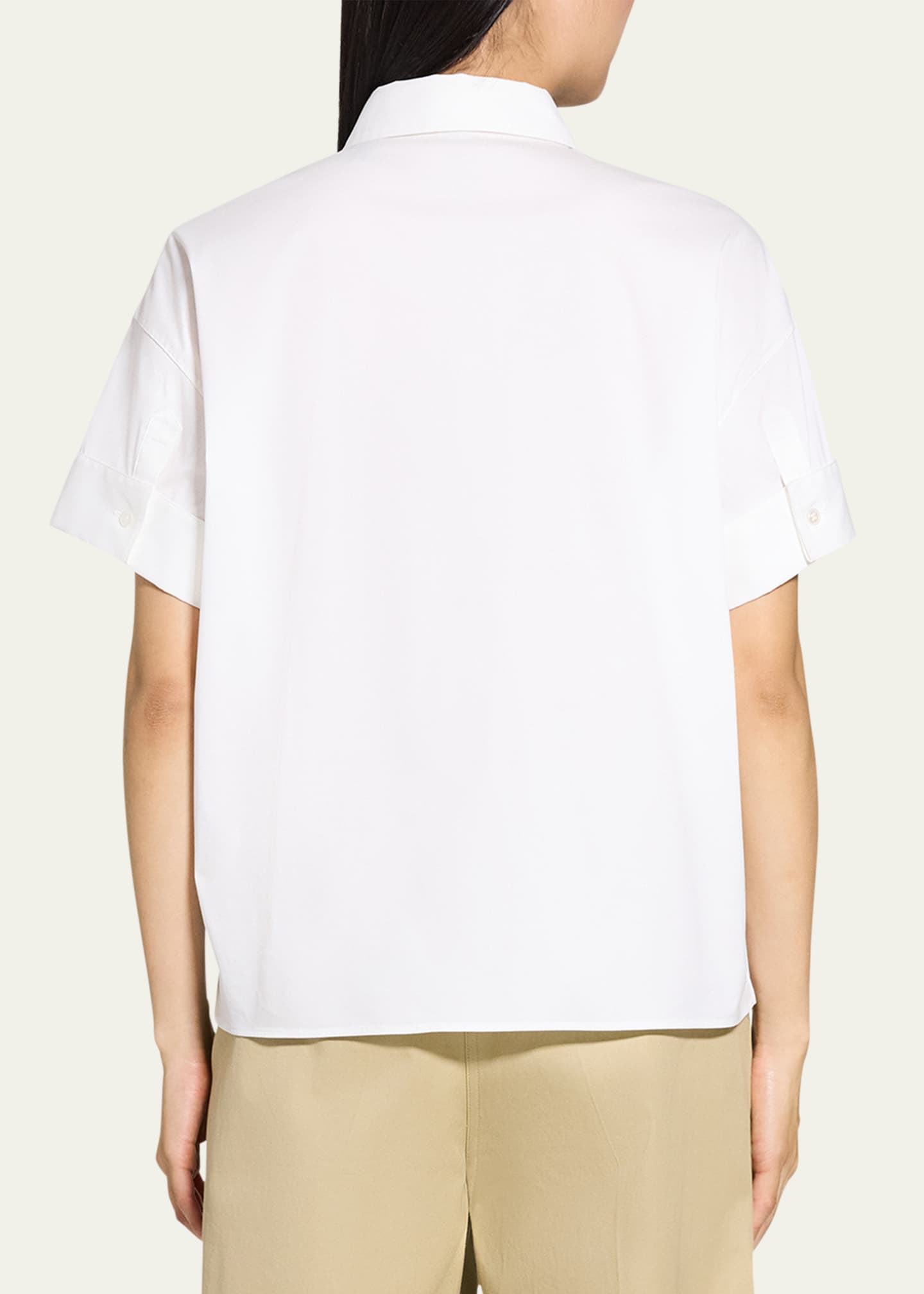 Theory Cotton Cuffed Pocket Shirt Image 3 of 5