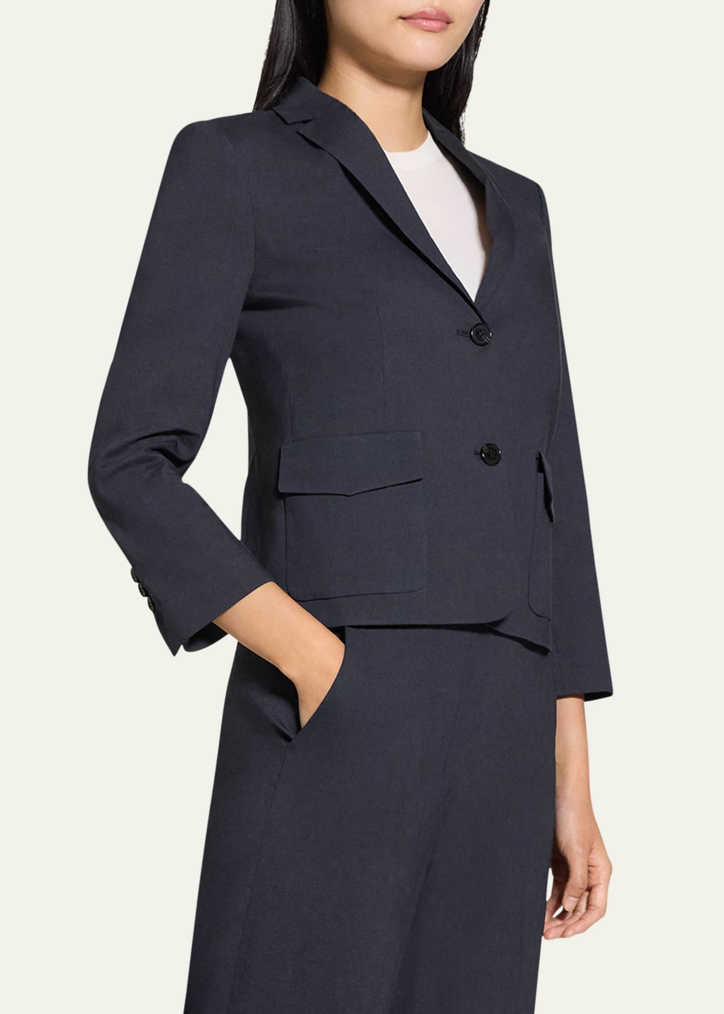 Theory Shrunken Crunch Linen Jacket Image 4 of 5