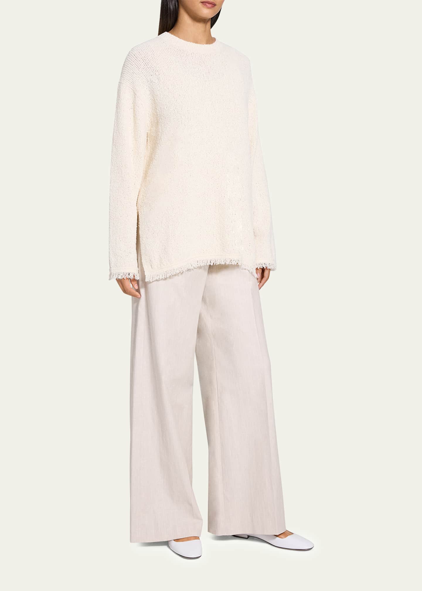 Theory Relaxed Boucle Crewneck Sweater Image 4 of 5