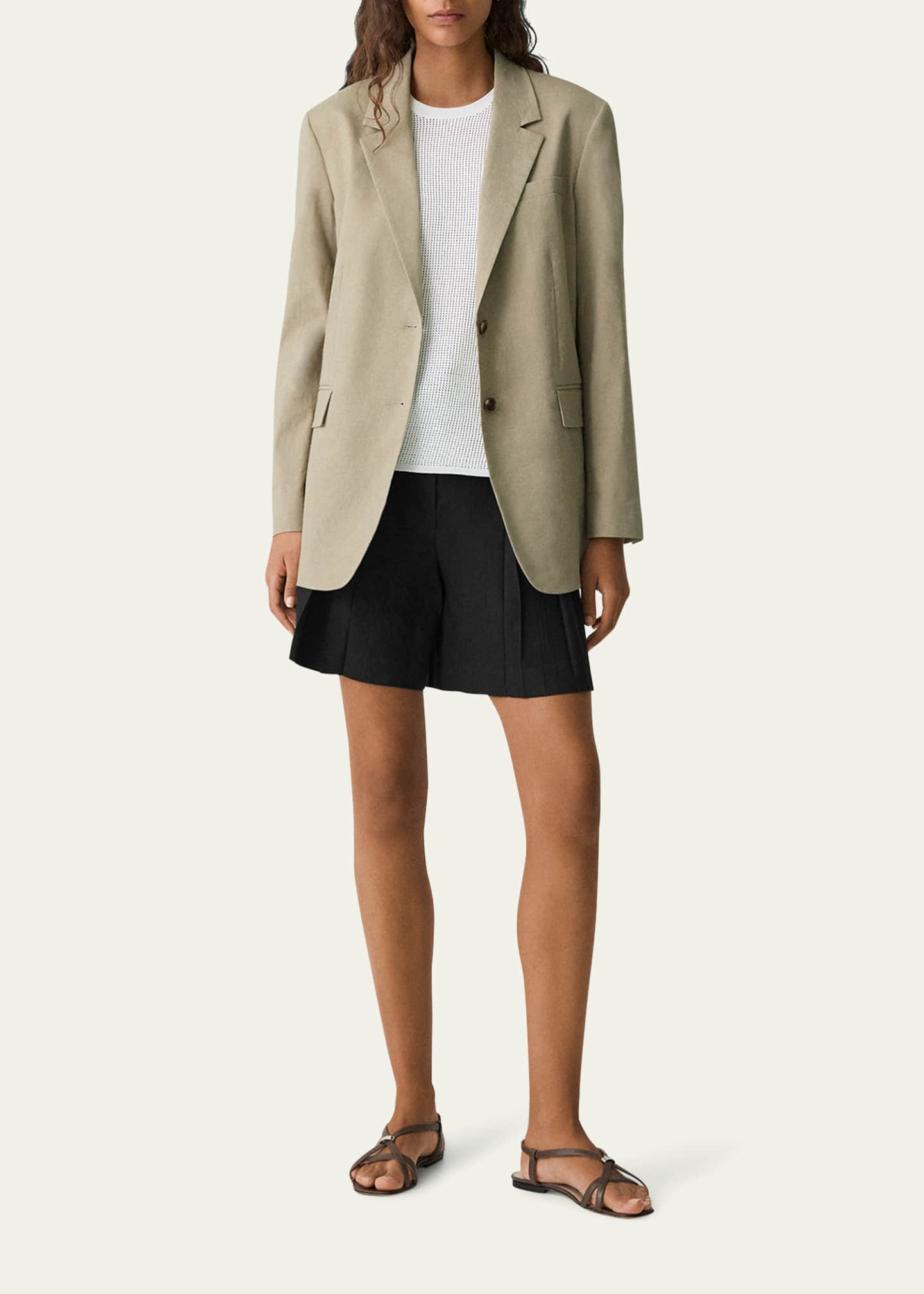 Theory Oversized Crunch Linen Blazer Image 2 of 5