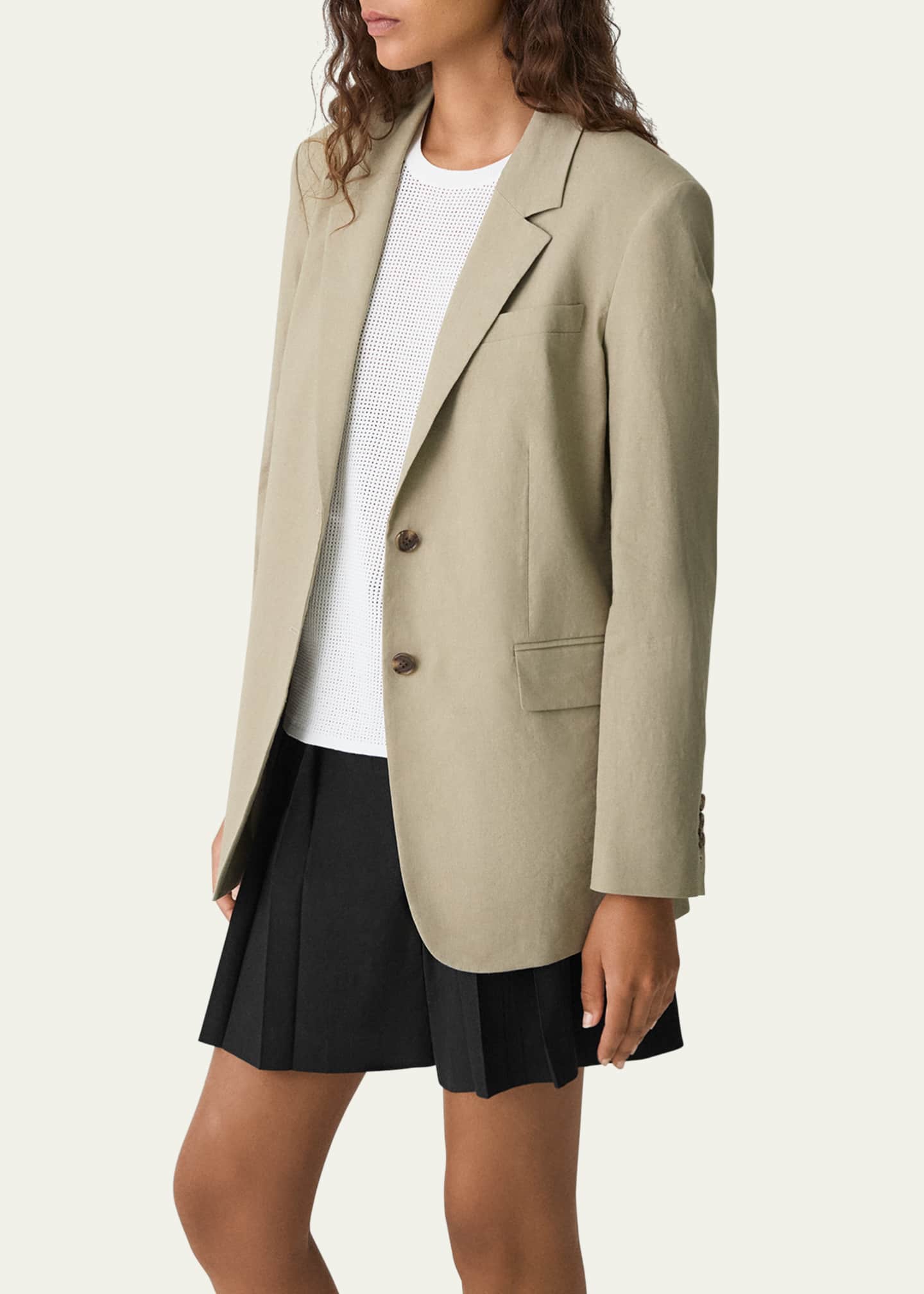 Theory Oversized Crunch Linen Blazer Image 4 of 5