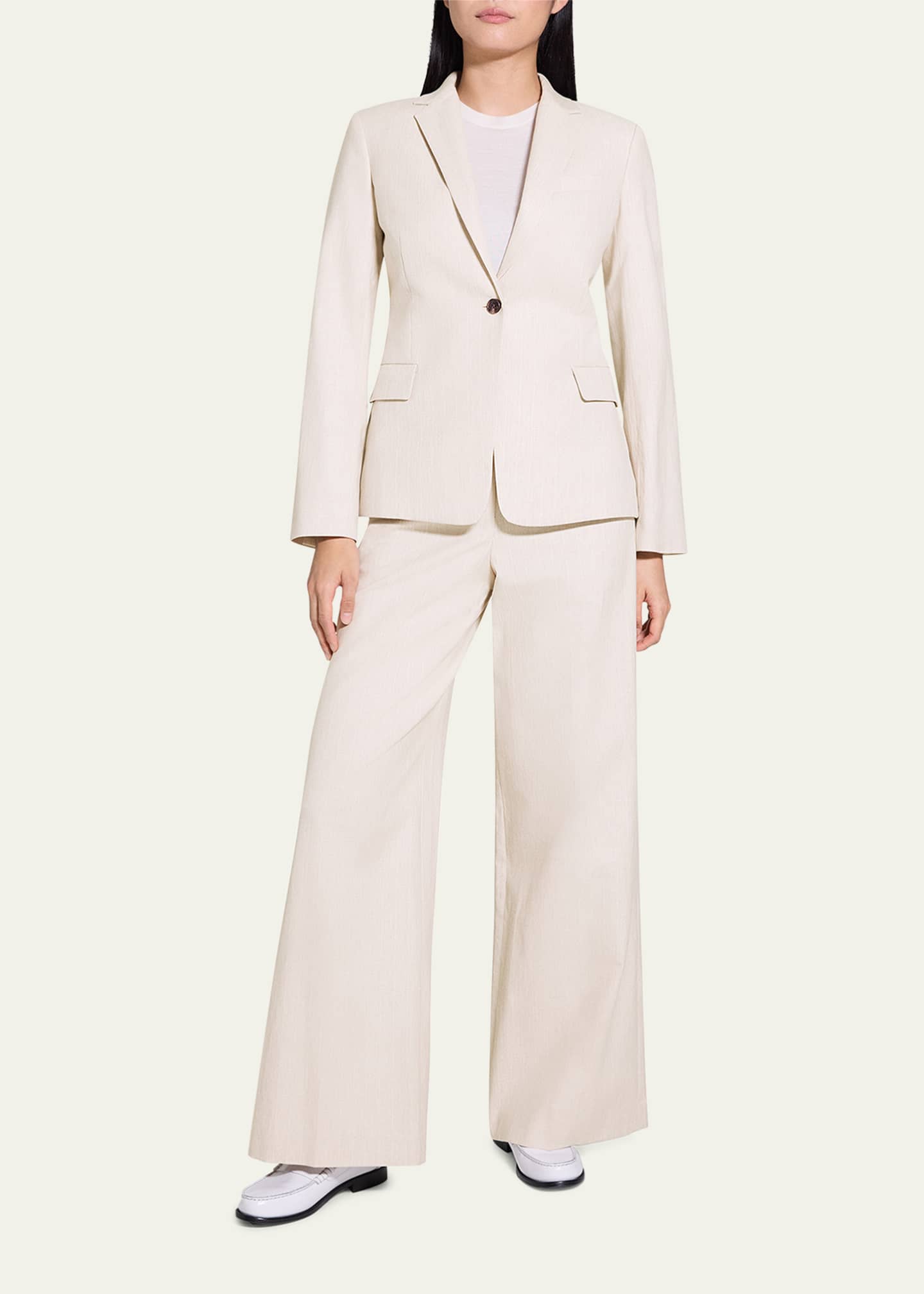 Theory Stripes Canvas Silm-Fit Blazer Image 2 of 5