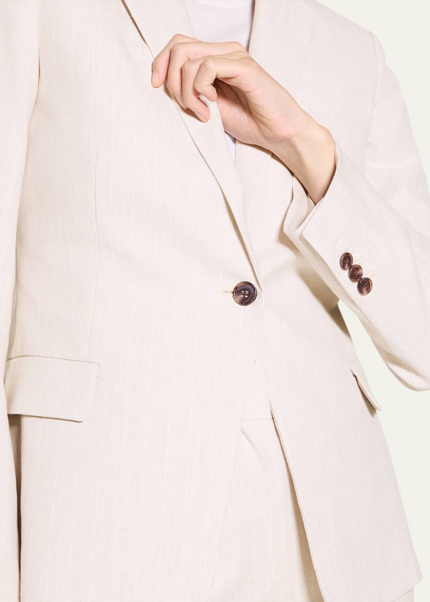 Theory Stripes Canvas Silm-Fit Blazer Image 5 of 5
