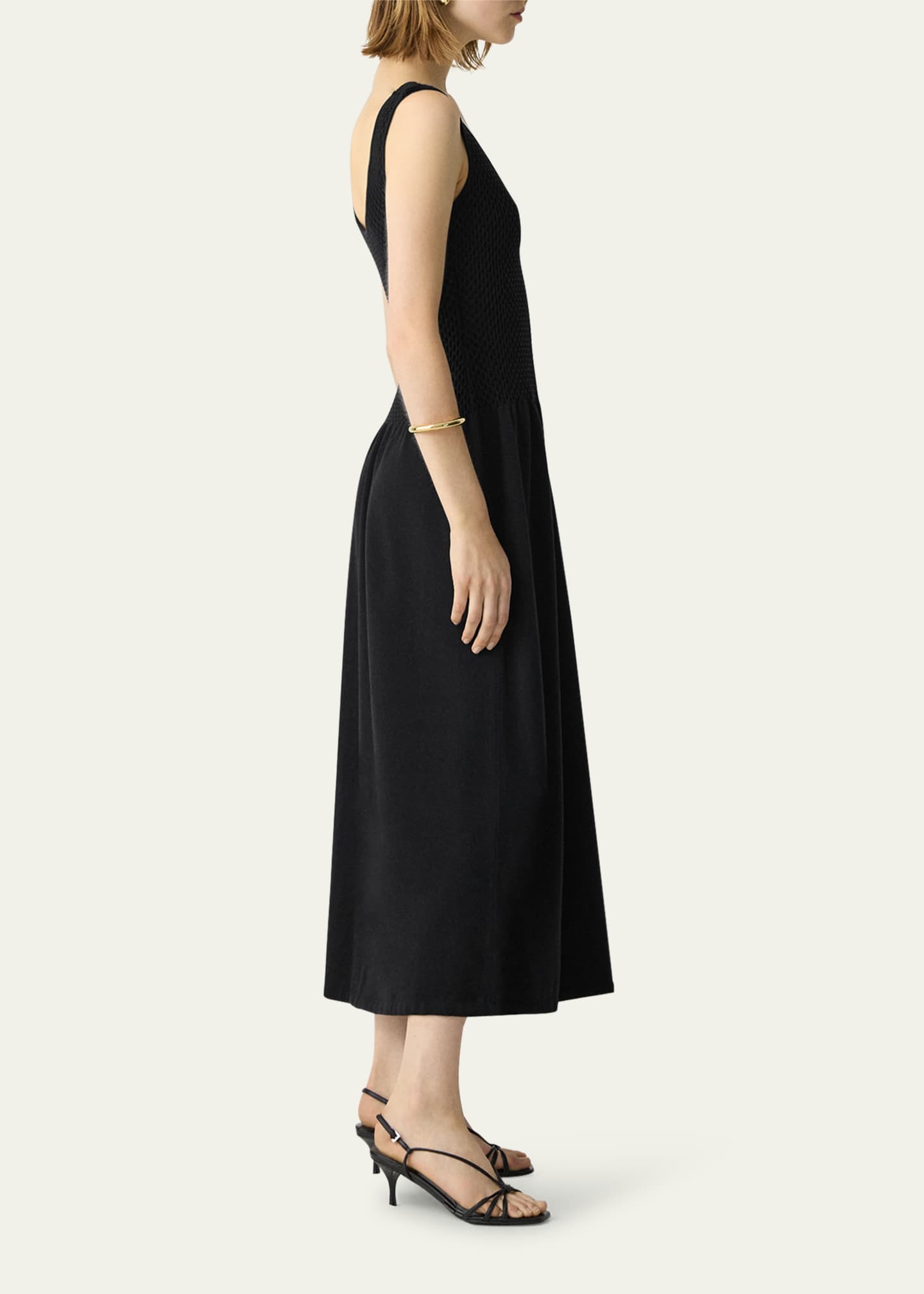 Theory Textured Drop-Waist Midi Dress - Bergdorf Goodman