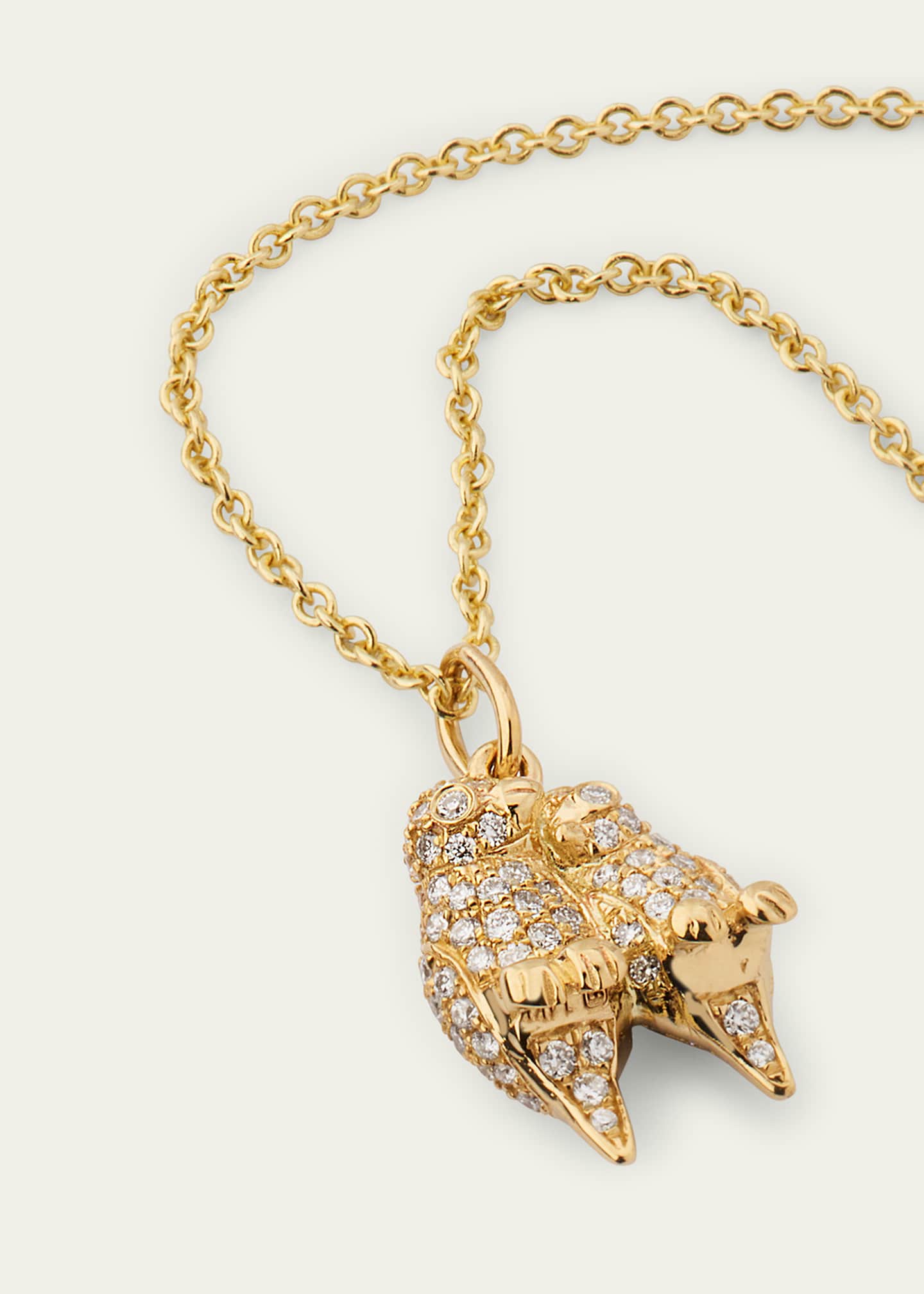 Sydney Evan 14K Yellow Gold Lovebirds Charm with Diamonds Image 3 of 5