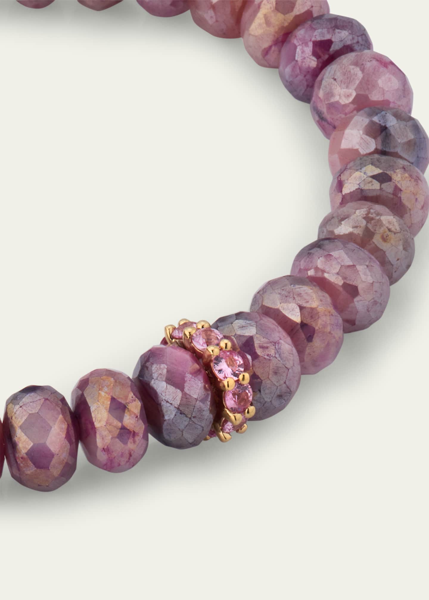 Sydney Evan Pink Sapphire Rondelle Bead Bracelet Image 3 of 4