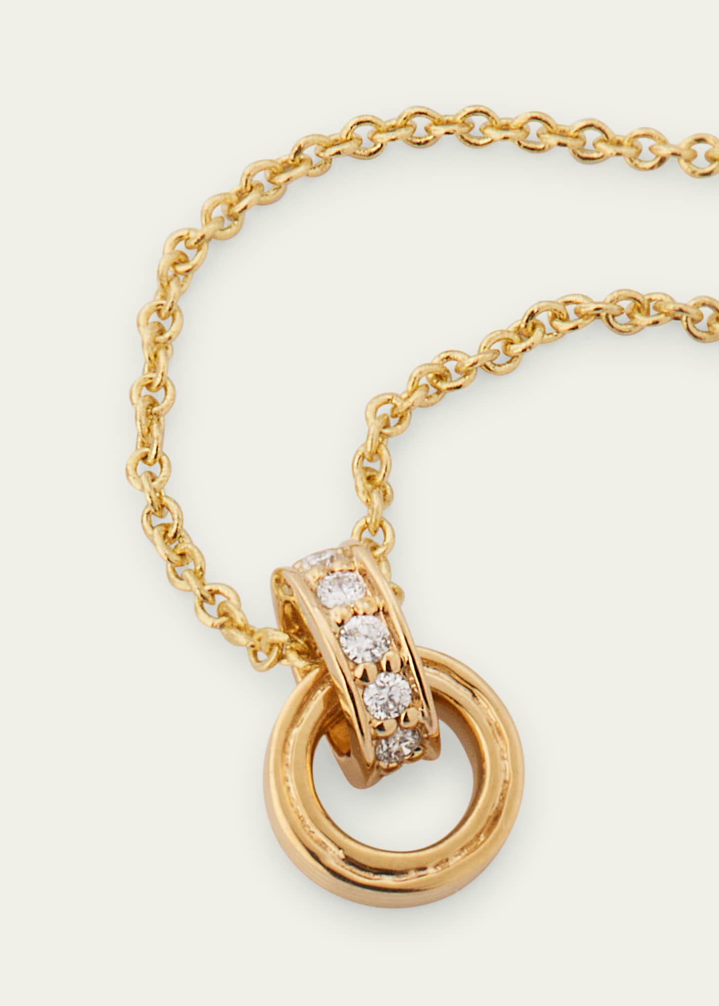 Sydney Evan 14K Yellow Gold Fluted Linked O-Ring Charm with Diamonds Image 3 of 4