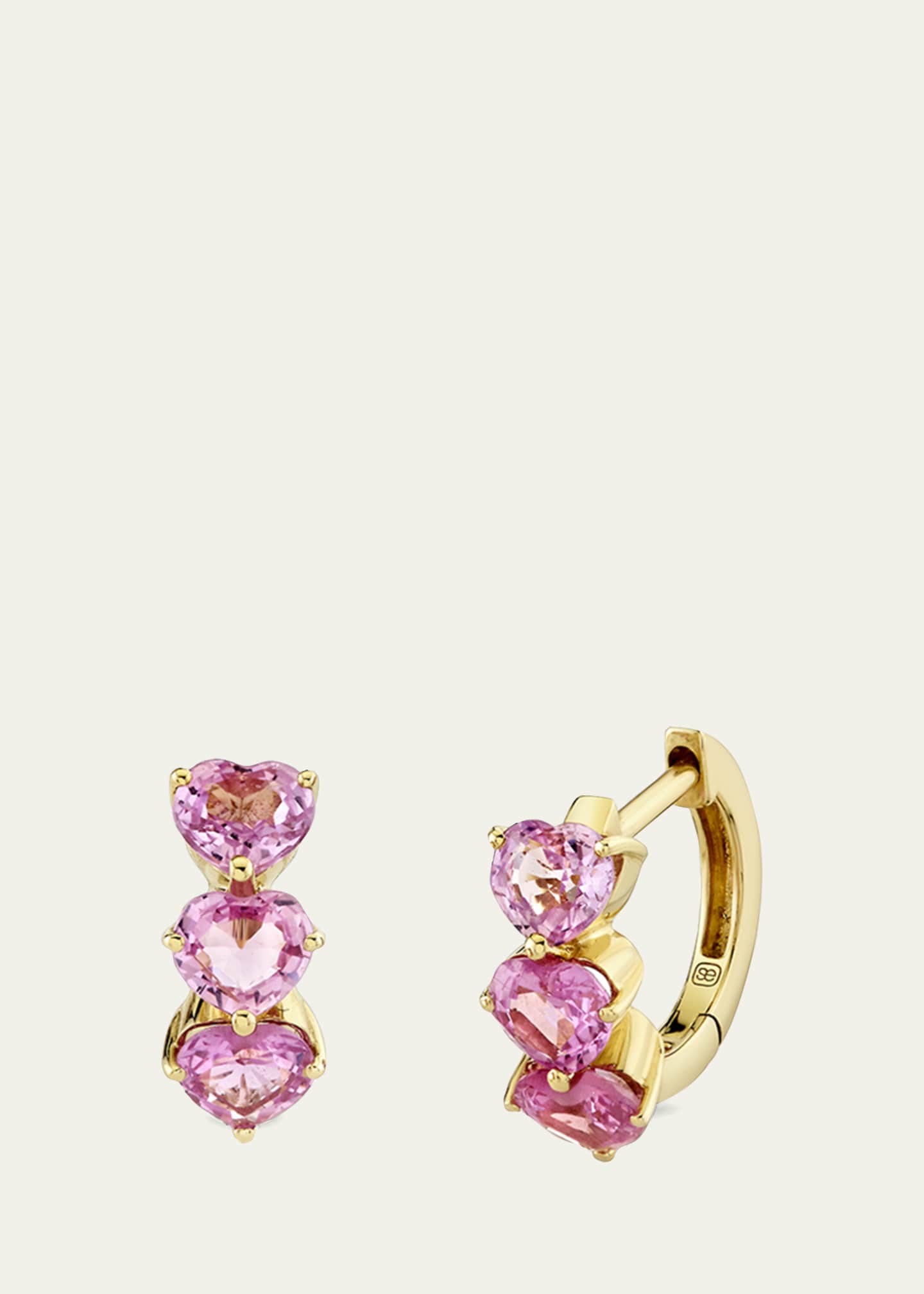 Sydney Evan Heart Cocktail Huggie Earrings