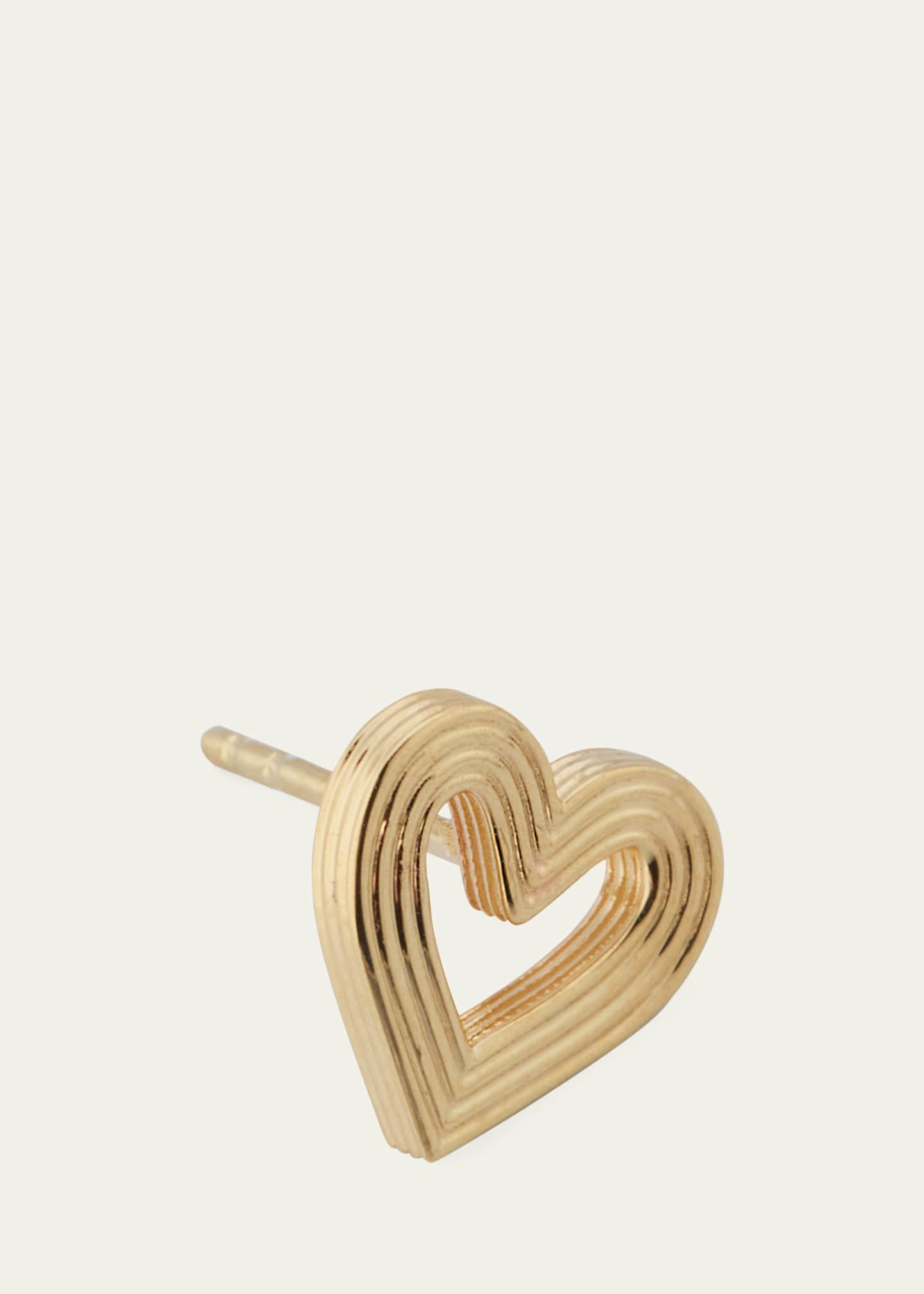 Sydney Evan Fluted Heart Stud Earrings Image 2 of 3