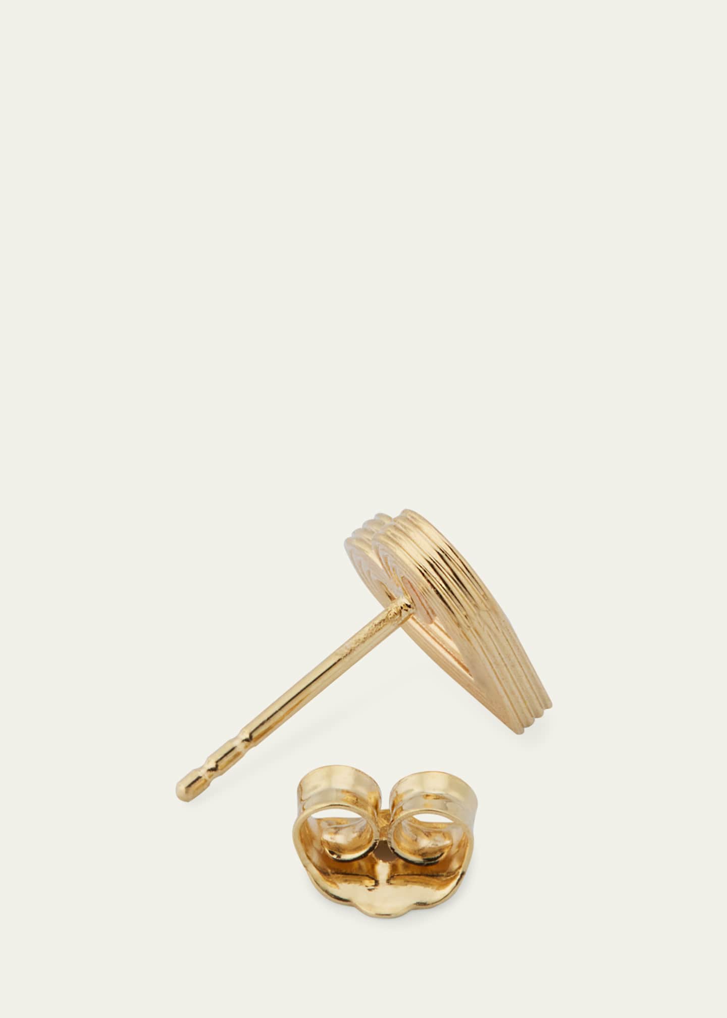 Sydney Evan Fluted Heart Stud Earrings Image 3 of 3