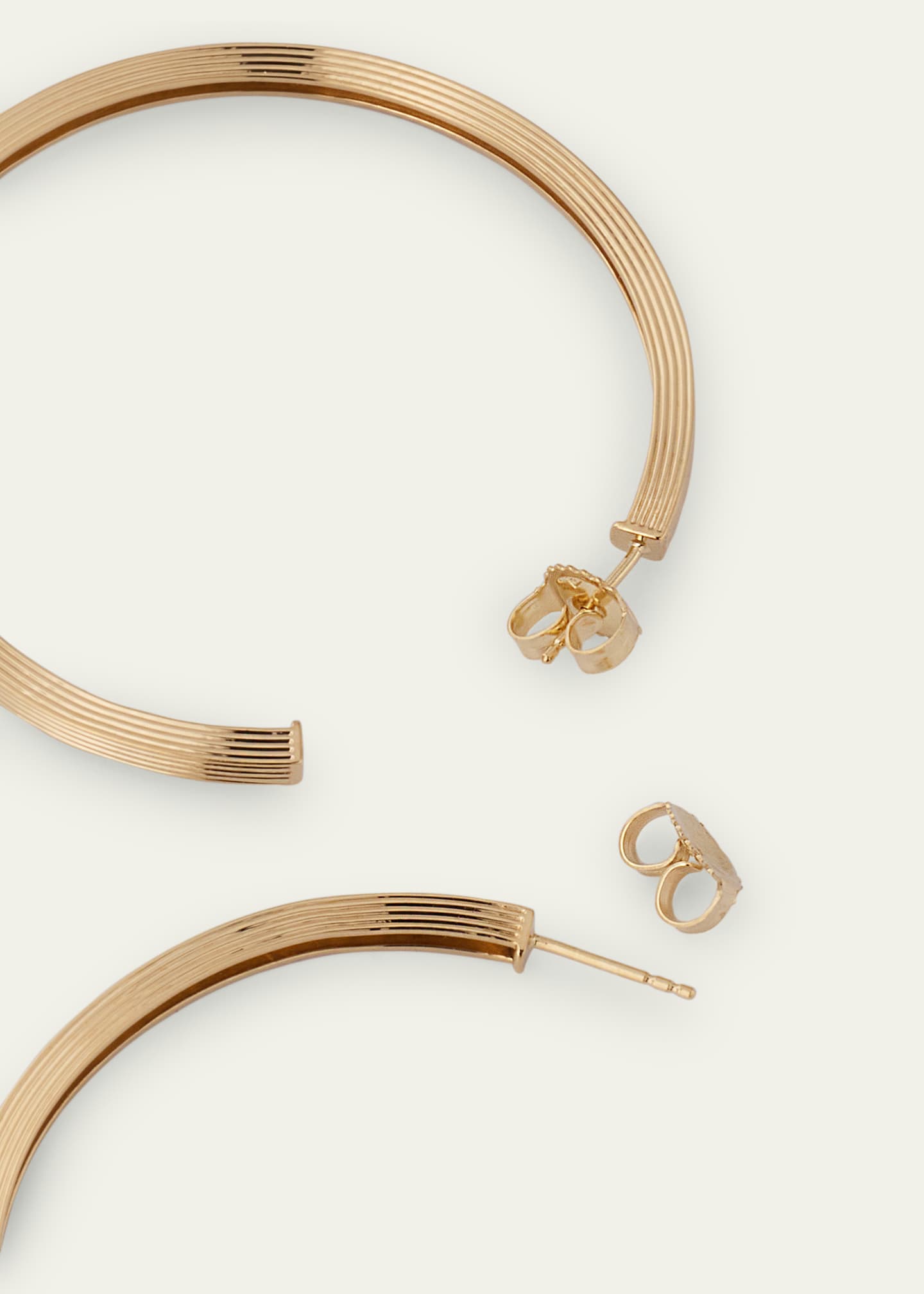 Sydney Evan 14K Yellow Gold Fluted Hoop Earrings Image 4 of 4