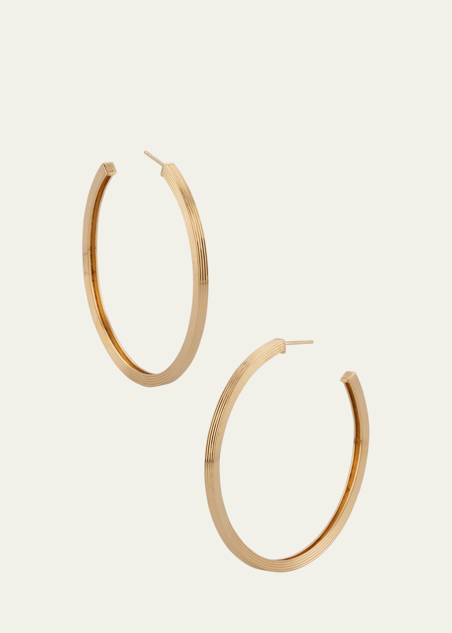 Sydney Evan 14K Yellow Gold Fluted Hoop Earrings Image 1 of 4