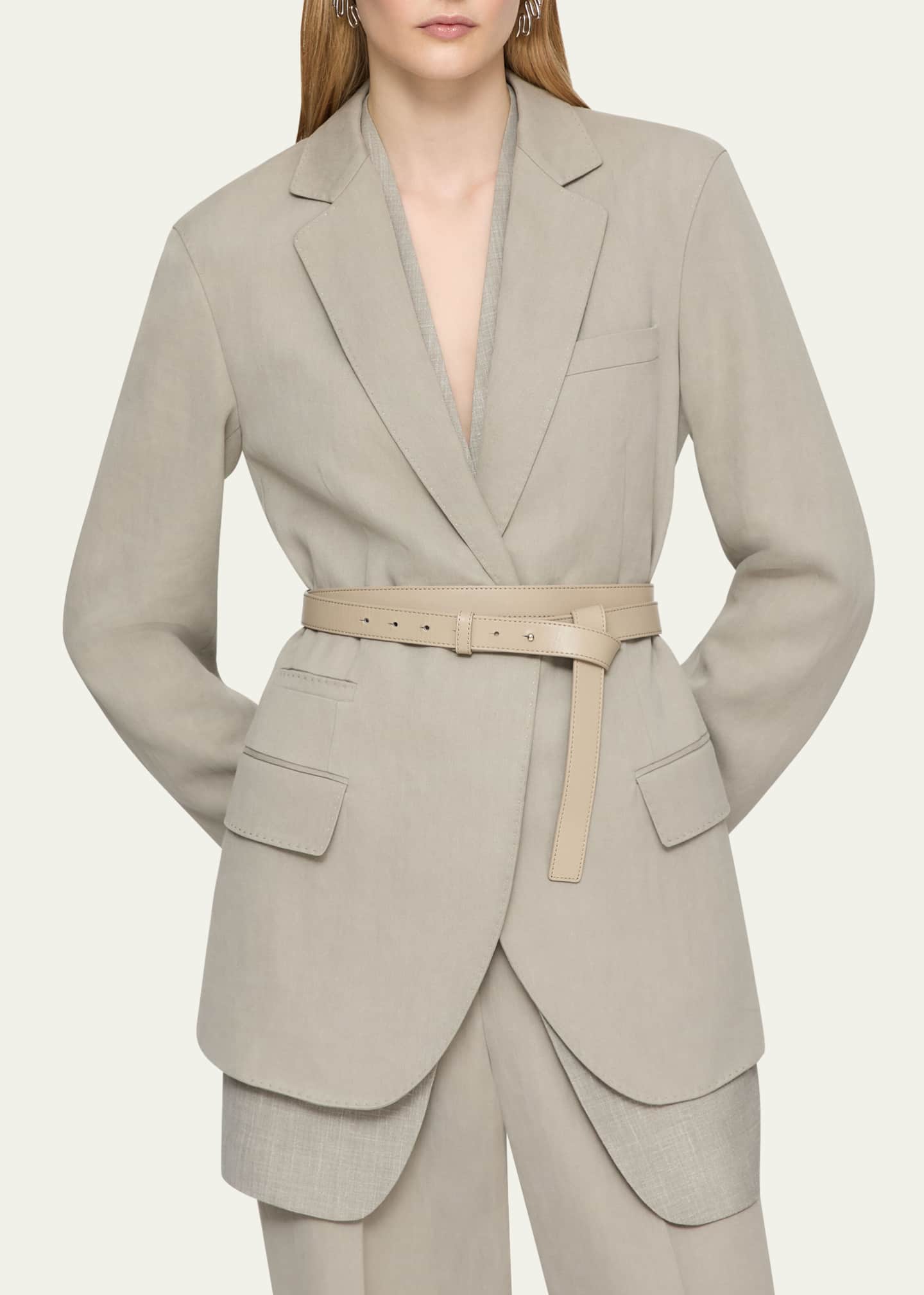 Lafayette 148 New York Neapolitan Belted Single-Button Jacket Image 4 of 5