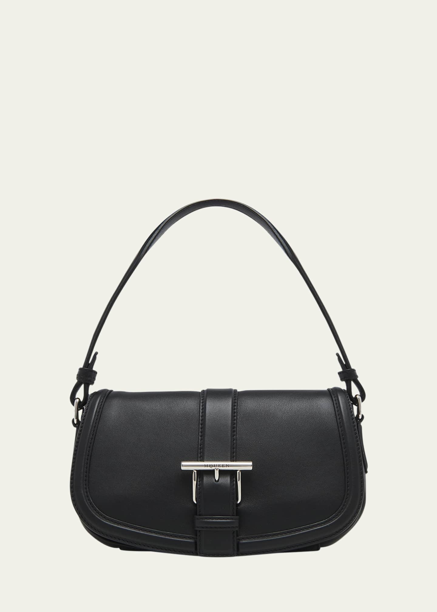 McQueen T-Bar Buckle Leather Crossbody Bag Image 1 of 4
