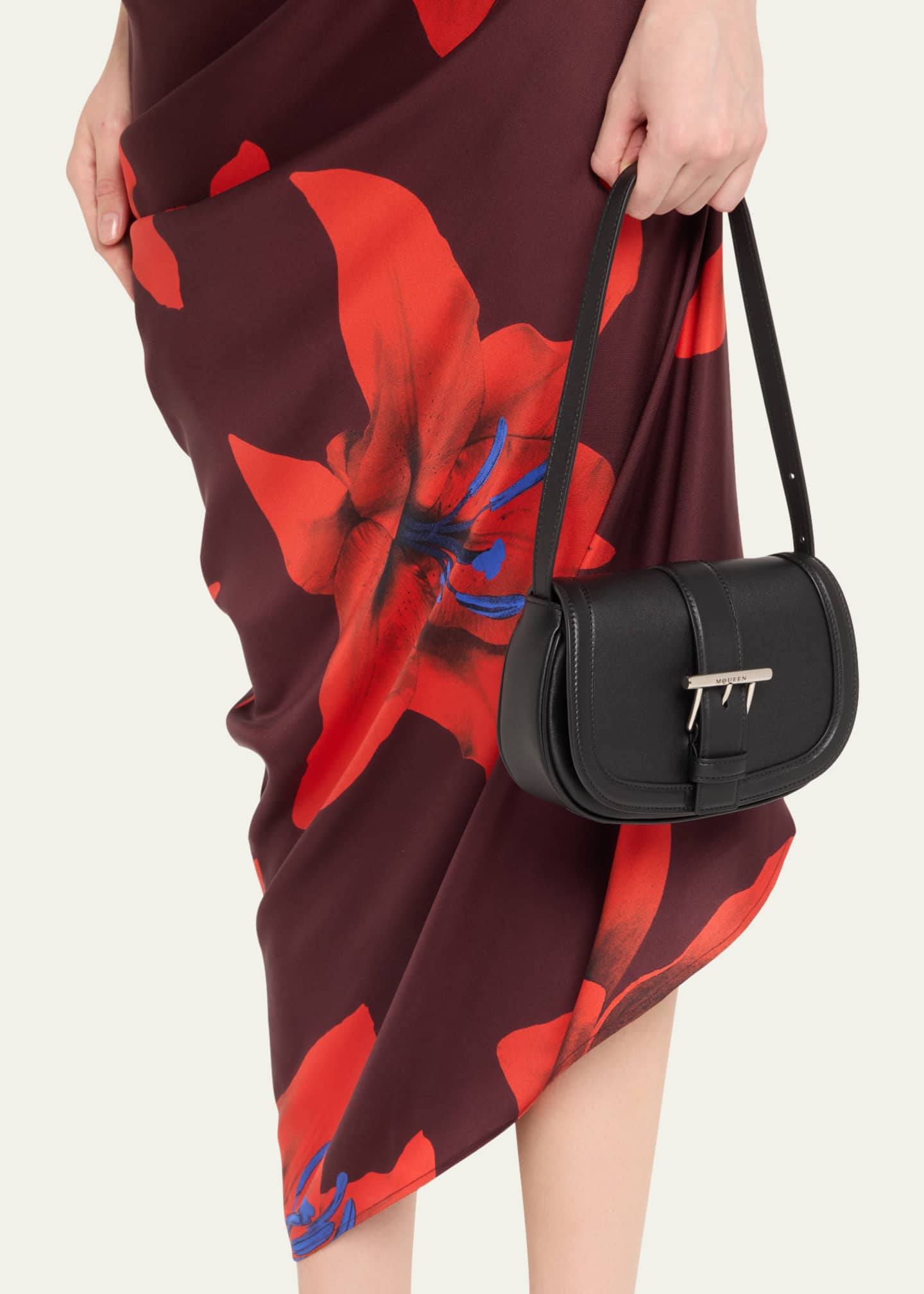 McQueen Mini T Bar Leather Saddle Crossbody Bag Image 2 of 6