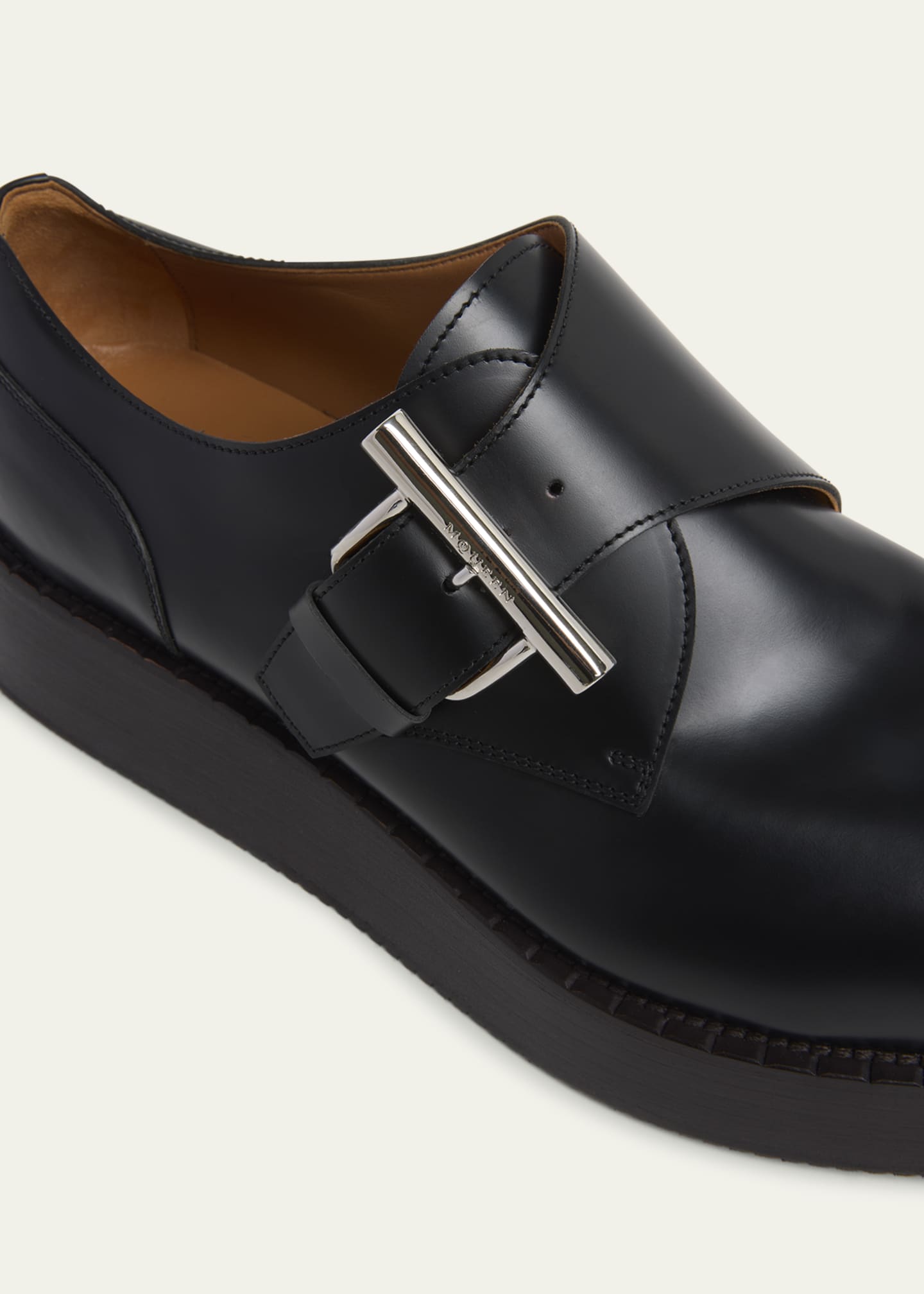 McQueen Men's T-Bar Leather Creeper Shoes Image 5 of 6