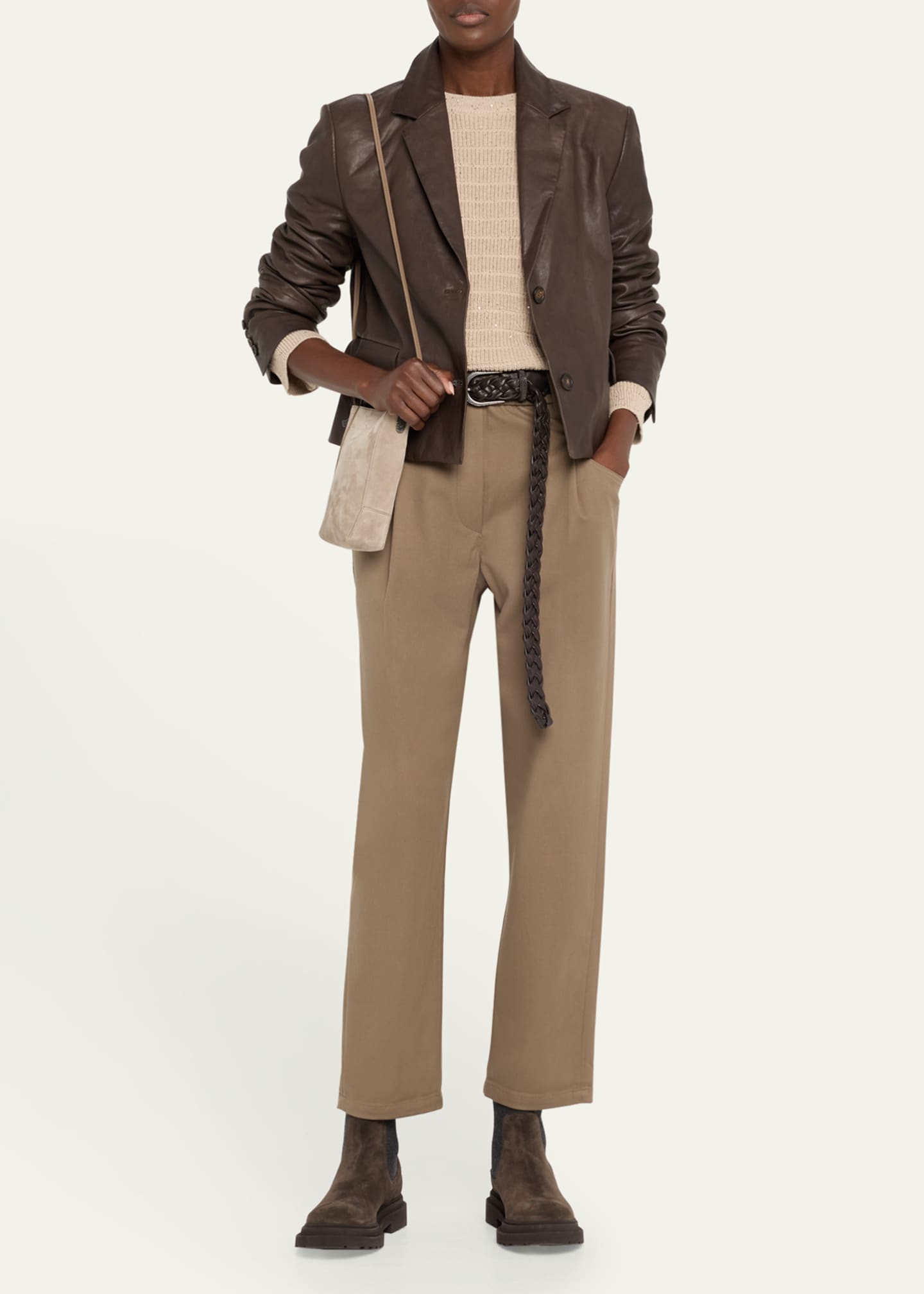 Brunello Cucinelli Sequined English Rib Sweater Image 2 of 5
