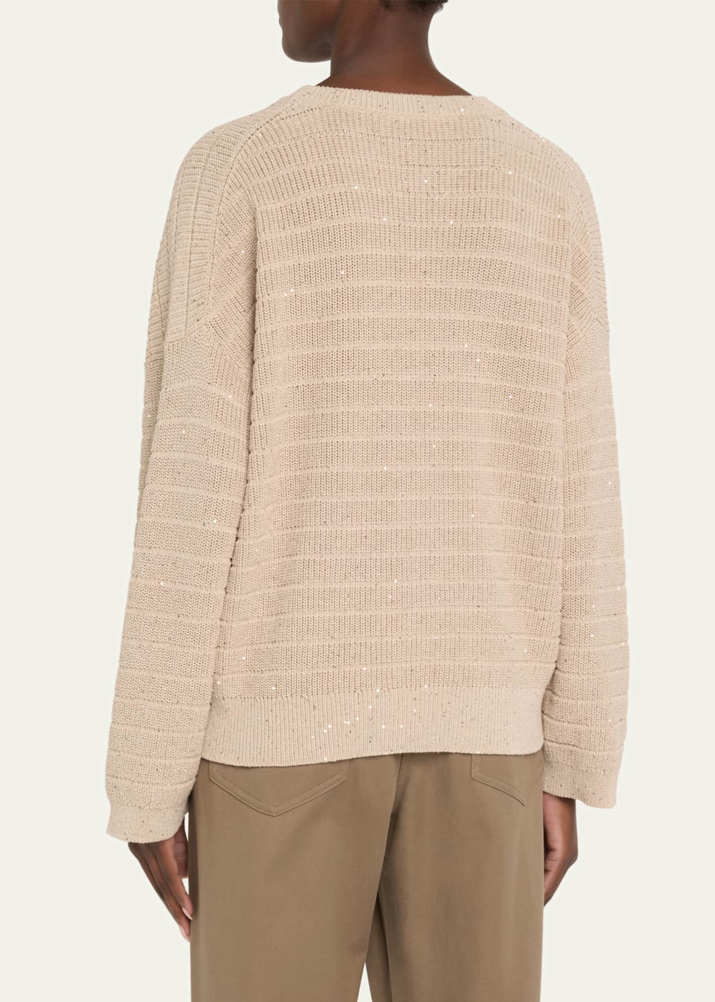 Brunello Cucinelli Sequined English Rib Sweater Image 3 of 5