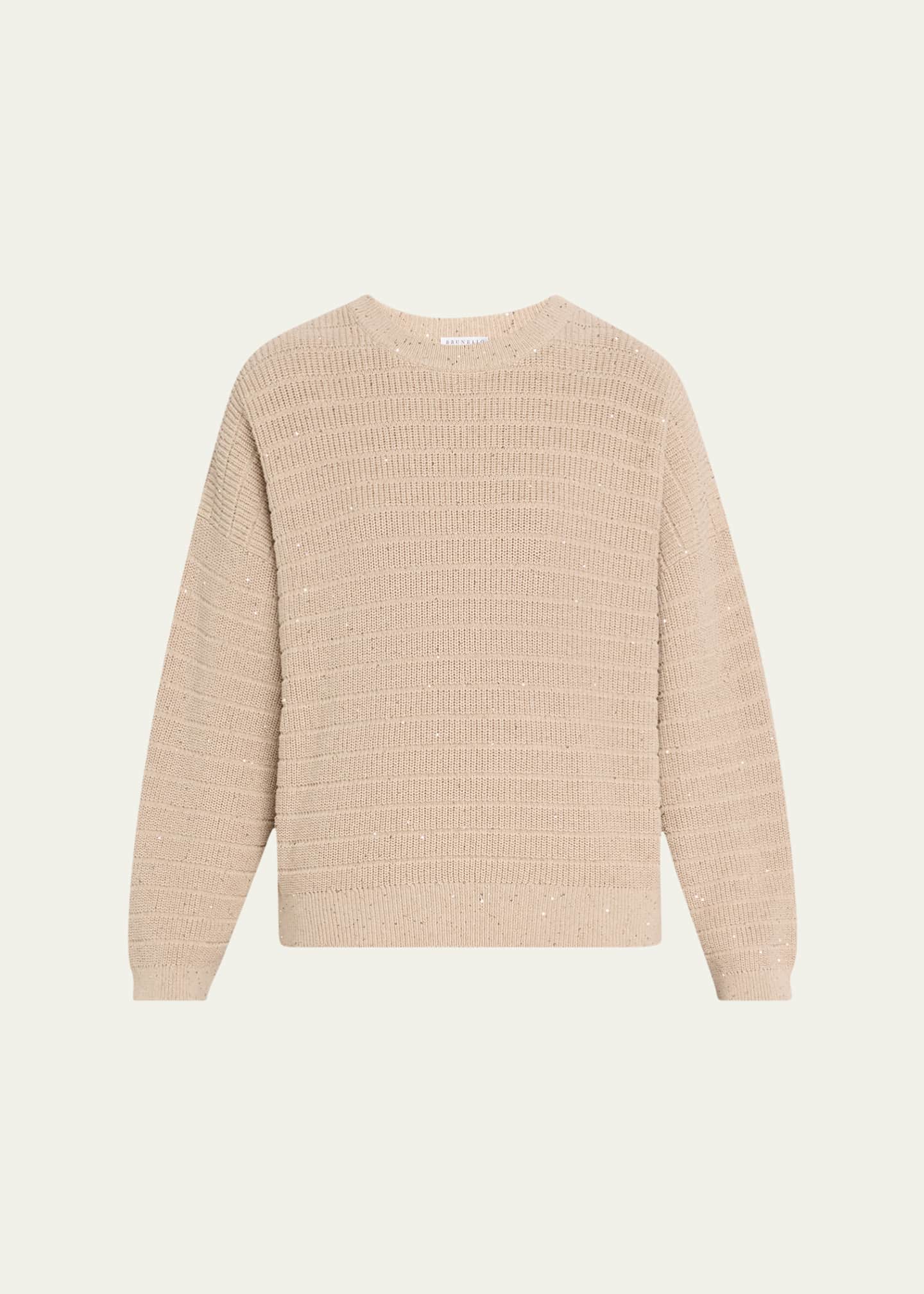 Brunello Cucinelli Sequined English Rib Sweater Image 1 of 5