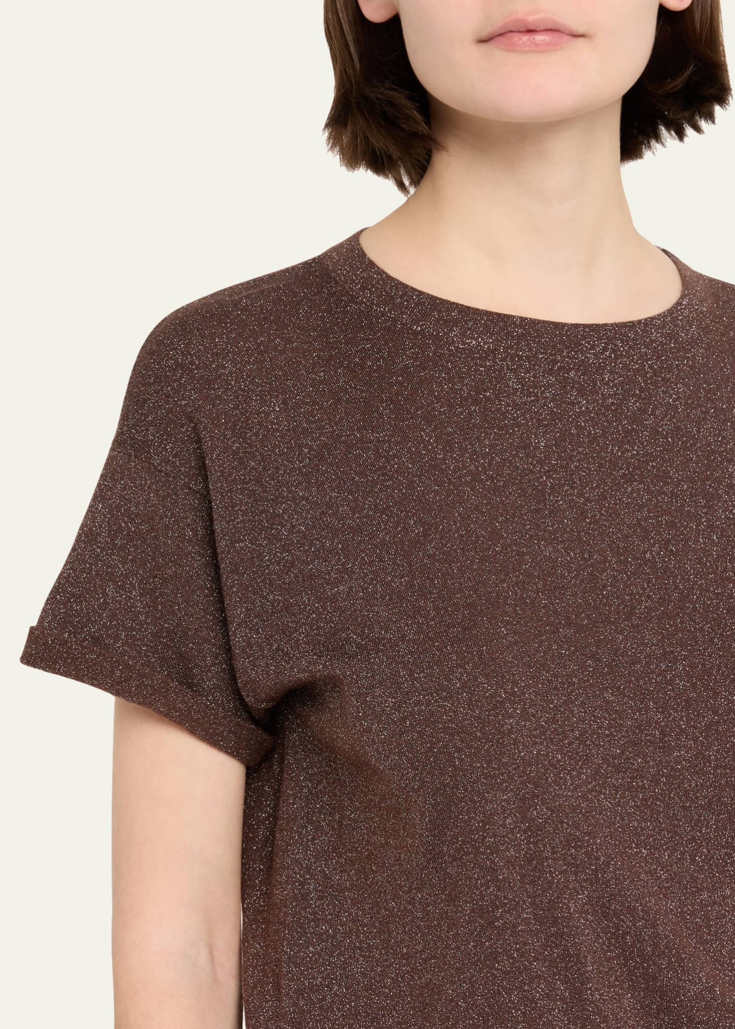Brunello Cucinelli Short Sleeve Lurex Cashmere Shirt Image 5 of 5
