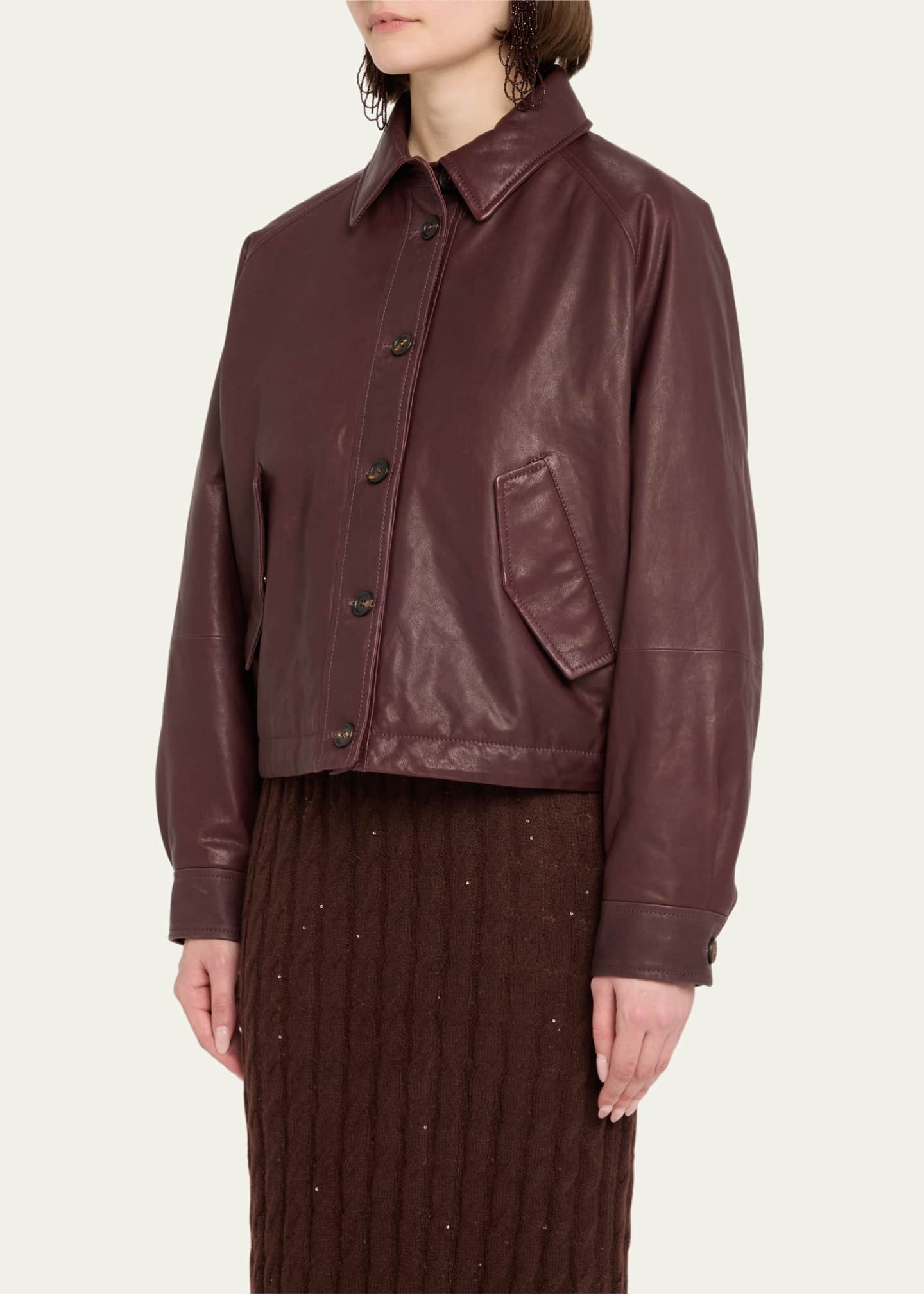 Brunello Cucinelli Vintage Napa Leather Jacket Image 3 of 4