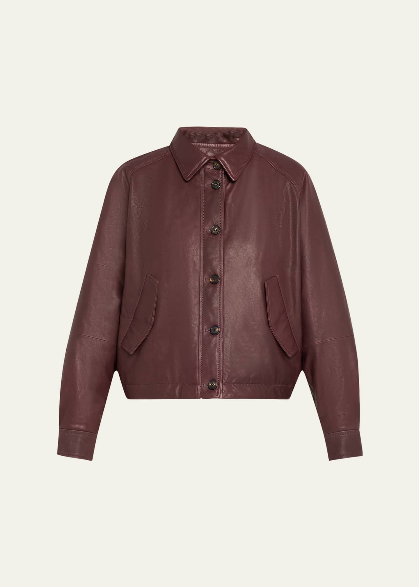 Brunello Cucinelli Vintage Napa Leather Jacket Image 1 of 4