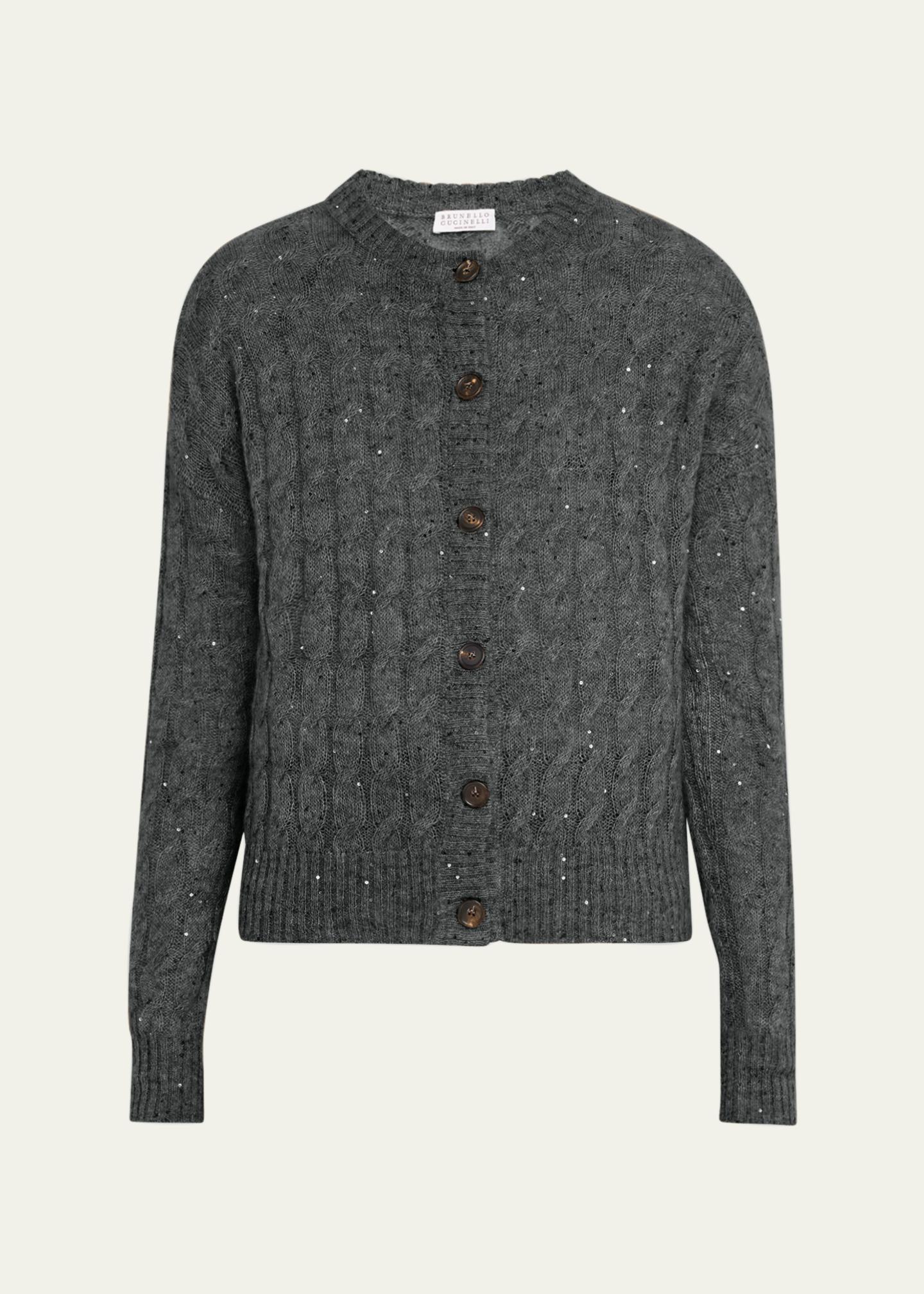 Cardigan Luxueux En Laine Et Mohair Brunello Cucinelli - Maille Lourde - Tailles L à 3XL - Neuf Sans étiquettes