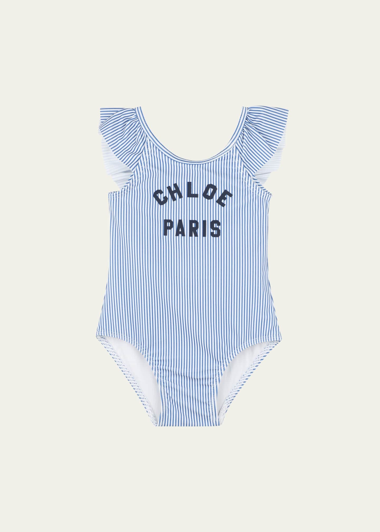 Chloe Girl's Logo-Print One-Piece Swimsuit, Size 6M-3 Image 1 of 2