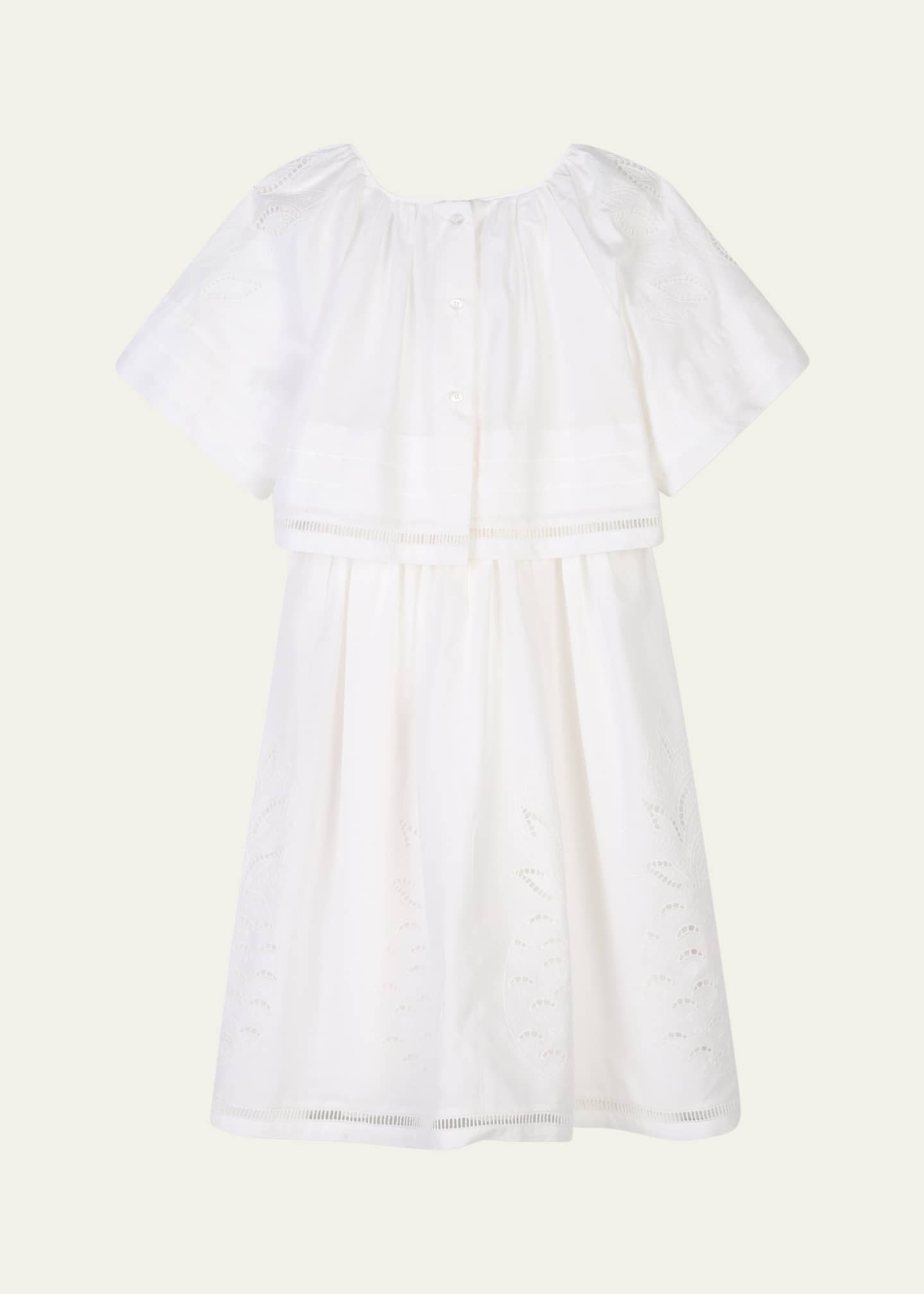 Chloe Girl's Logo-Print Embroidered Dress, Size 4-6 Image 2 of 3