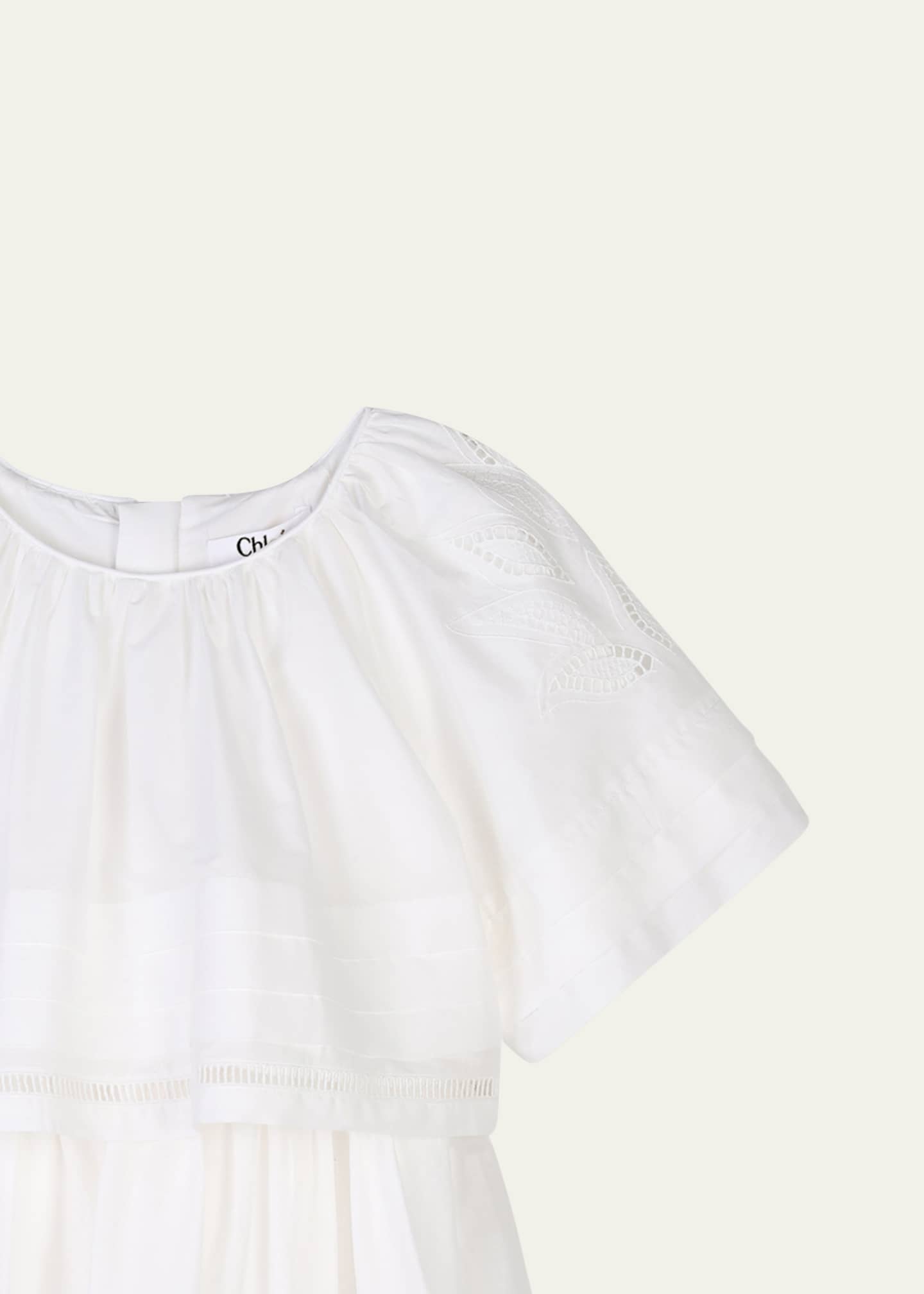 Chloe Girl's Logo-Print Embroidered Dress, Size 4-6 Image 3 of 3