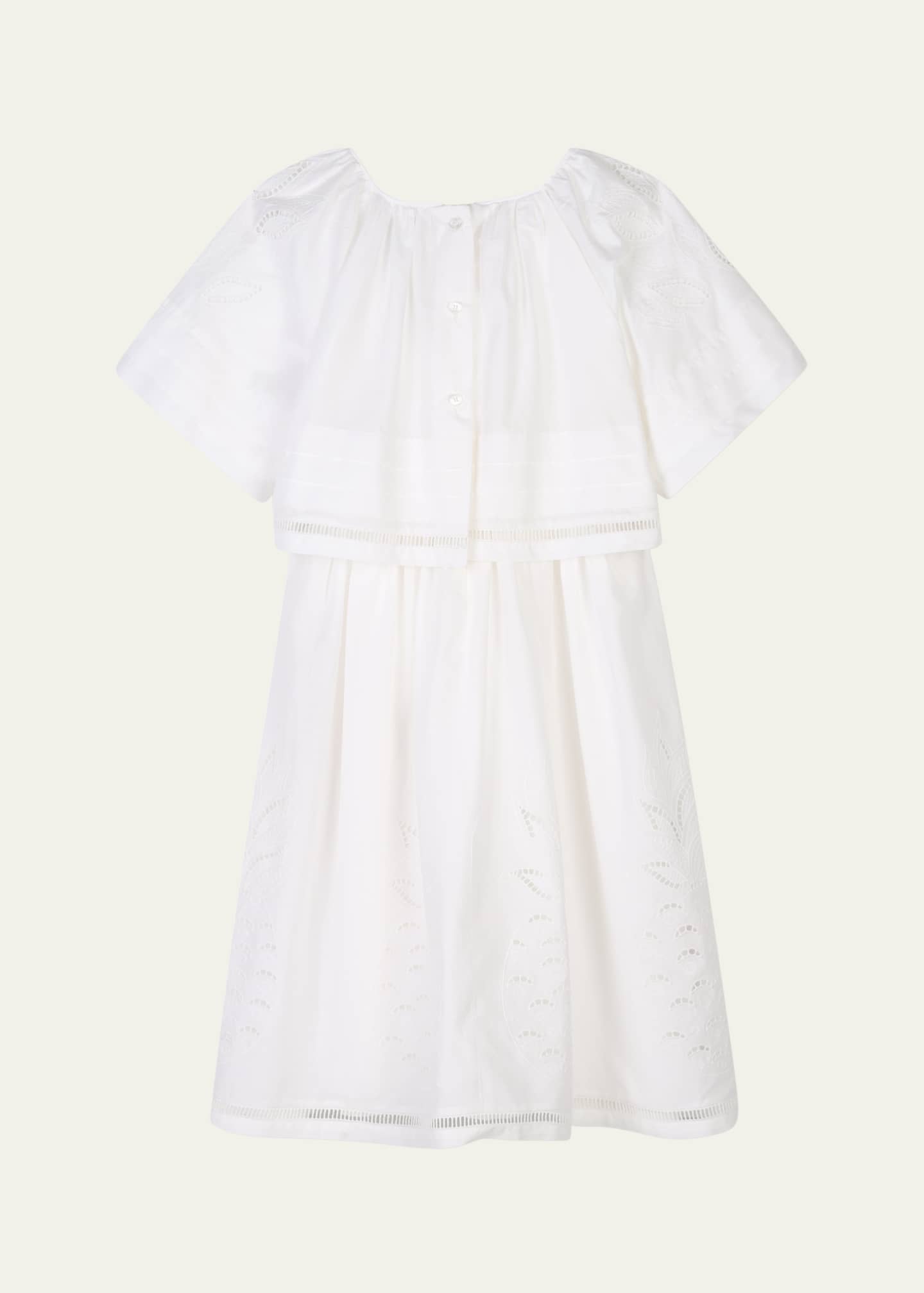Chloe Girl's Logo-Print Embroidered Dress, Size 8-14 Image 2 of 3