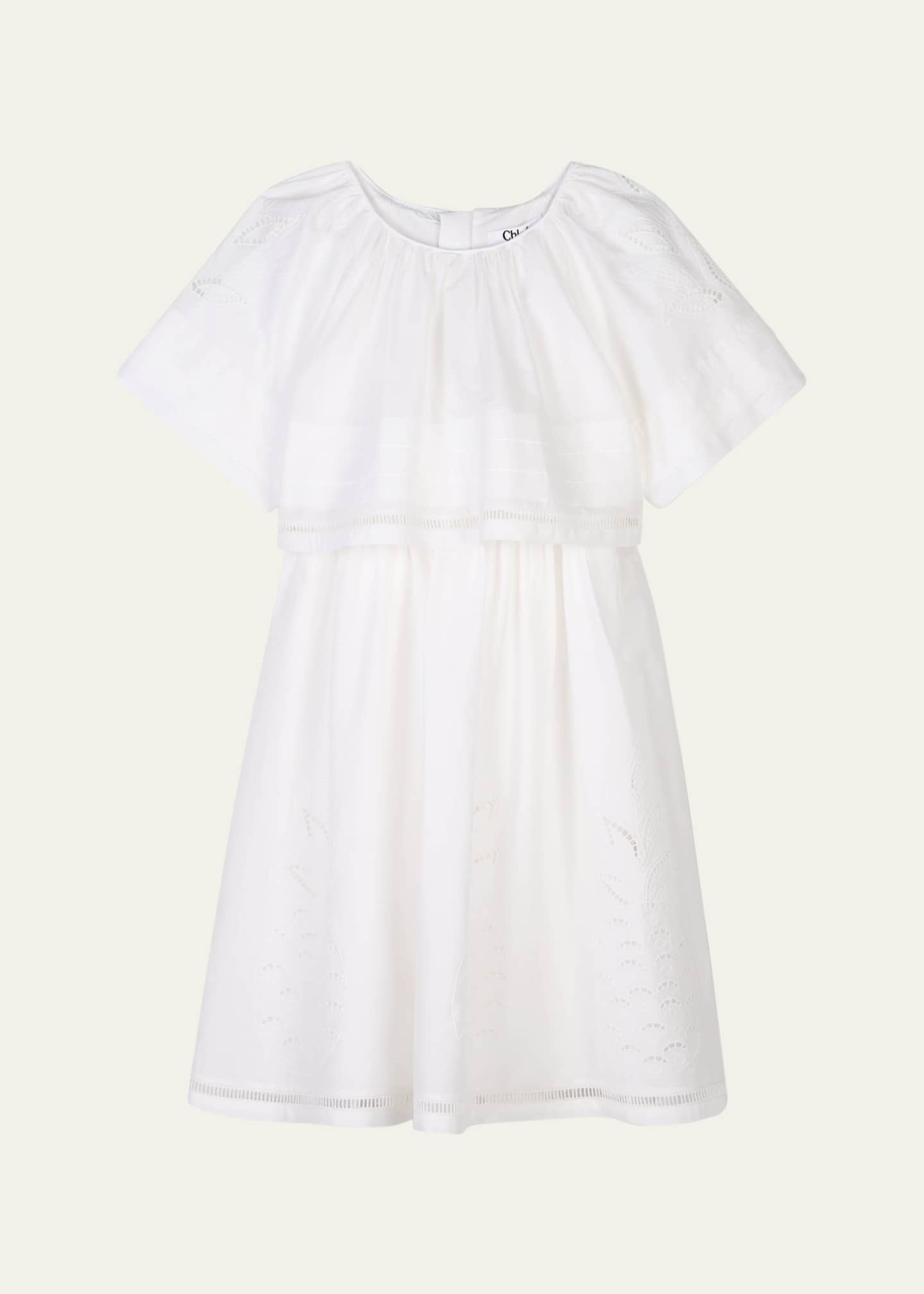 Chloe Girl's Logo-Print Embroidered Dress, Size 8-14 Image 1 of 3