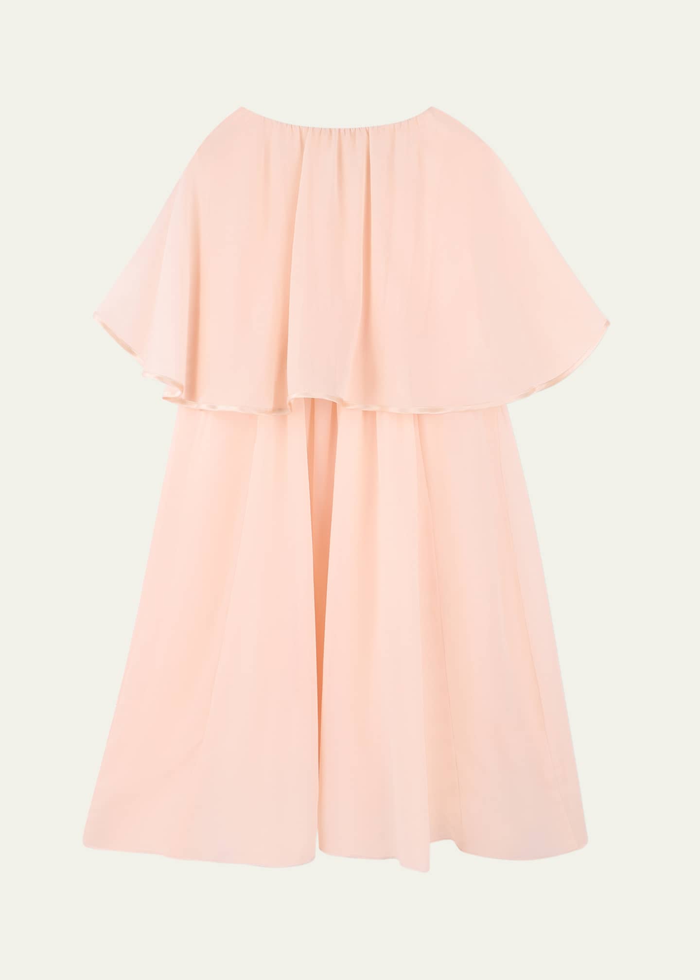 Chloe Girl's Silk Cape Dress, Size 8-14 Image 2 of 2