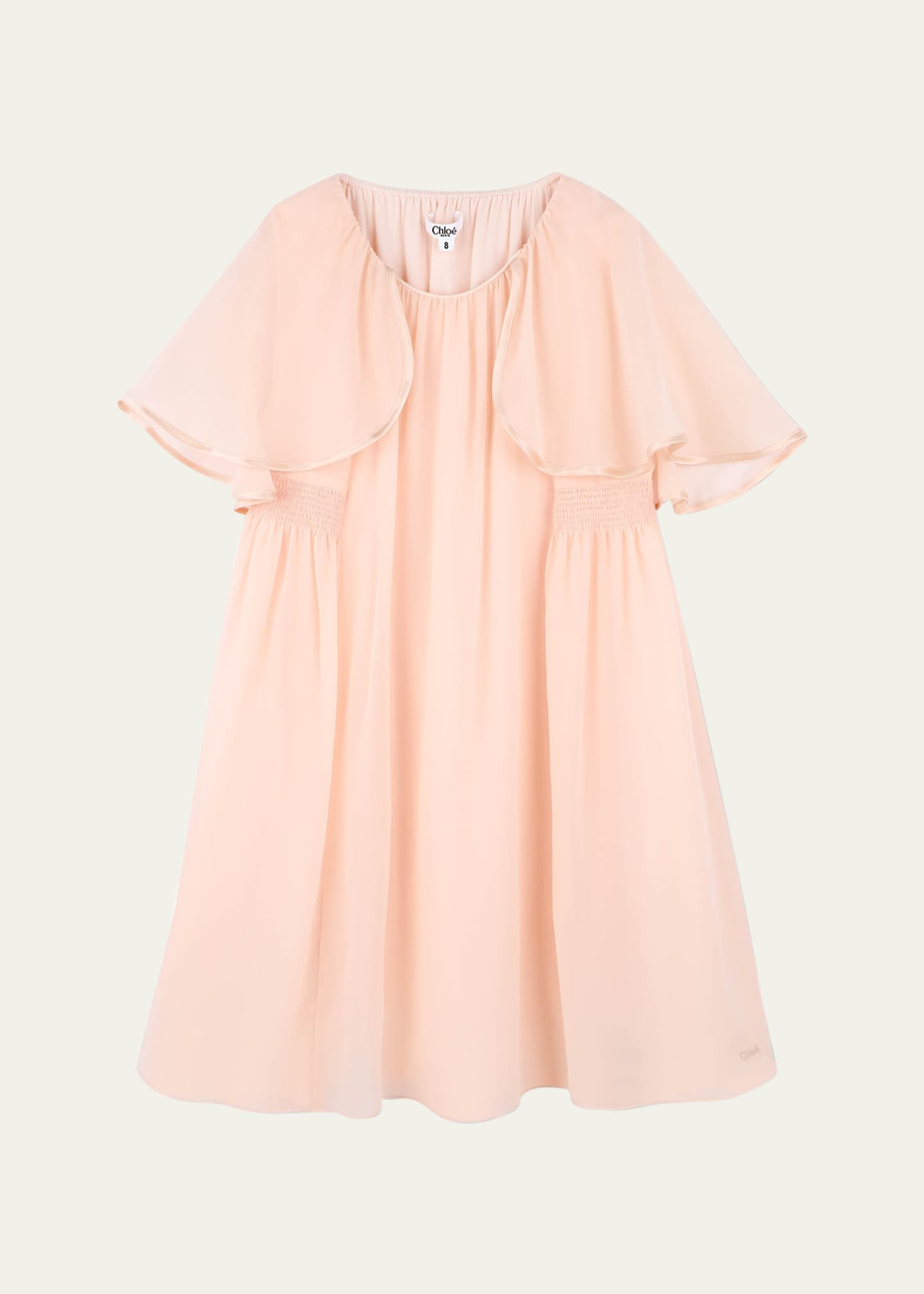 Chloe Girl's Silk Cape Dress, Size 8-14 Image 1 of 2