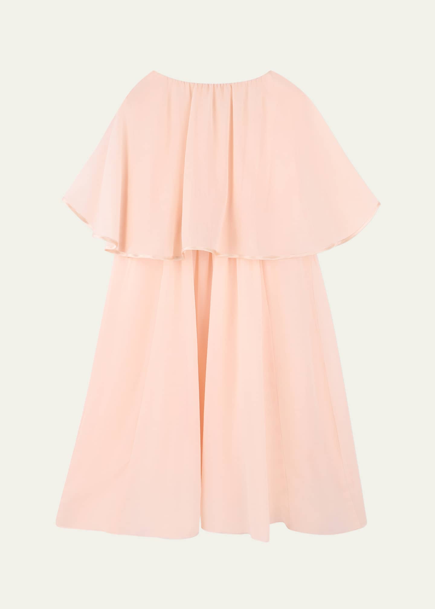 Chloe Girl's Silk Cape Dress, Size 4-6 Image 2 of 2