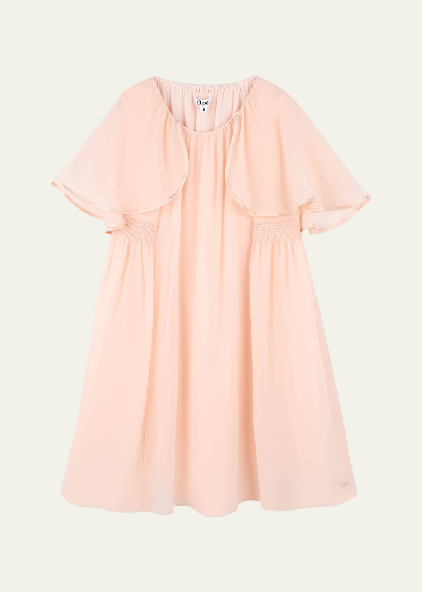 Chloe Girl's Silk Cape Dress, Size 4-6 Image 1 of 2