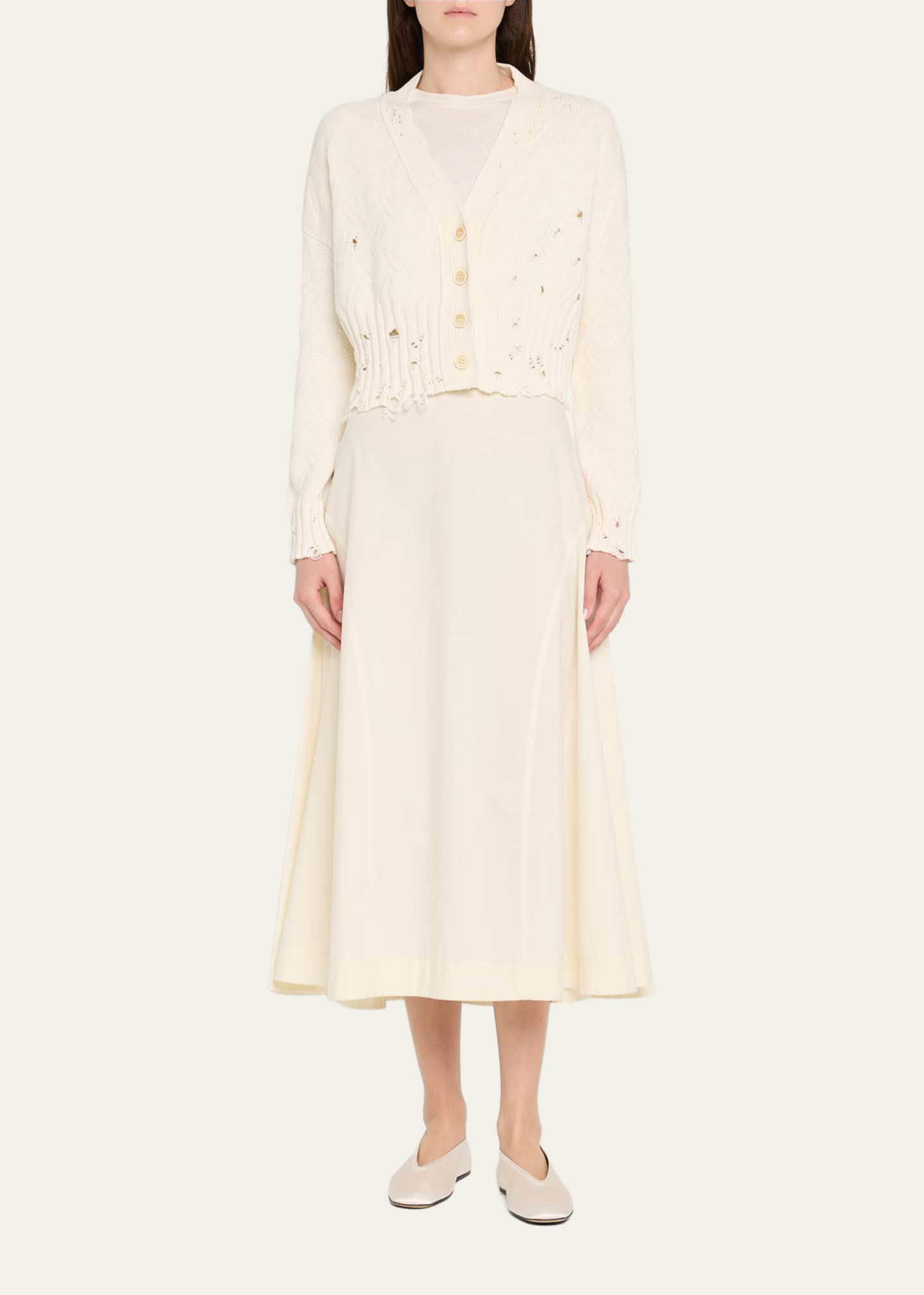Marni Distressed Cotton Knit Cardigan Image 2 of 5