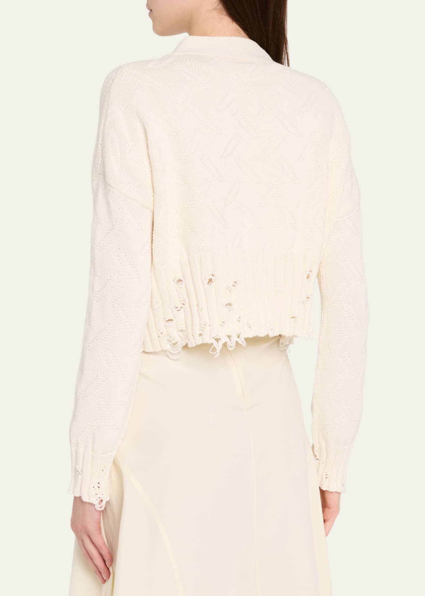 Marni Distressed Cotton Knit Cardigan Image 3 of 5