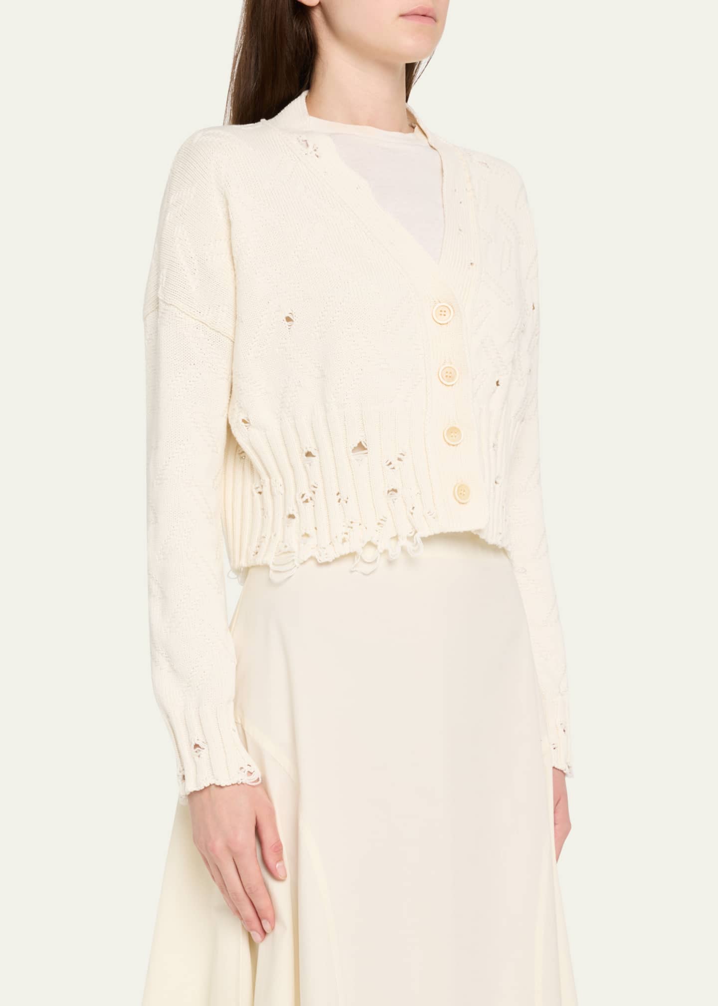 Marni Distressed Cotton Knit Cardigan Image 4 of 5