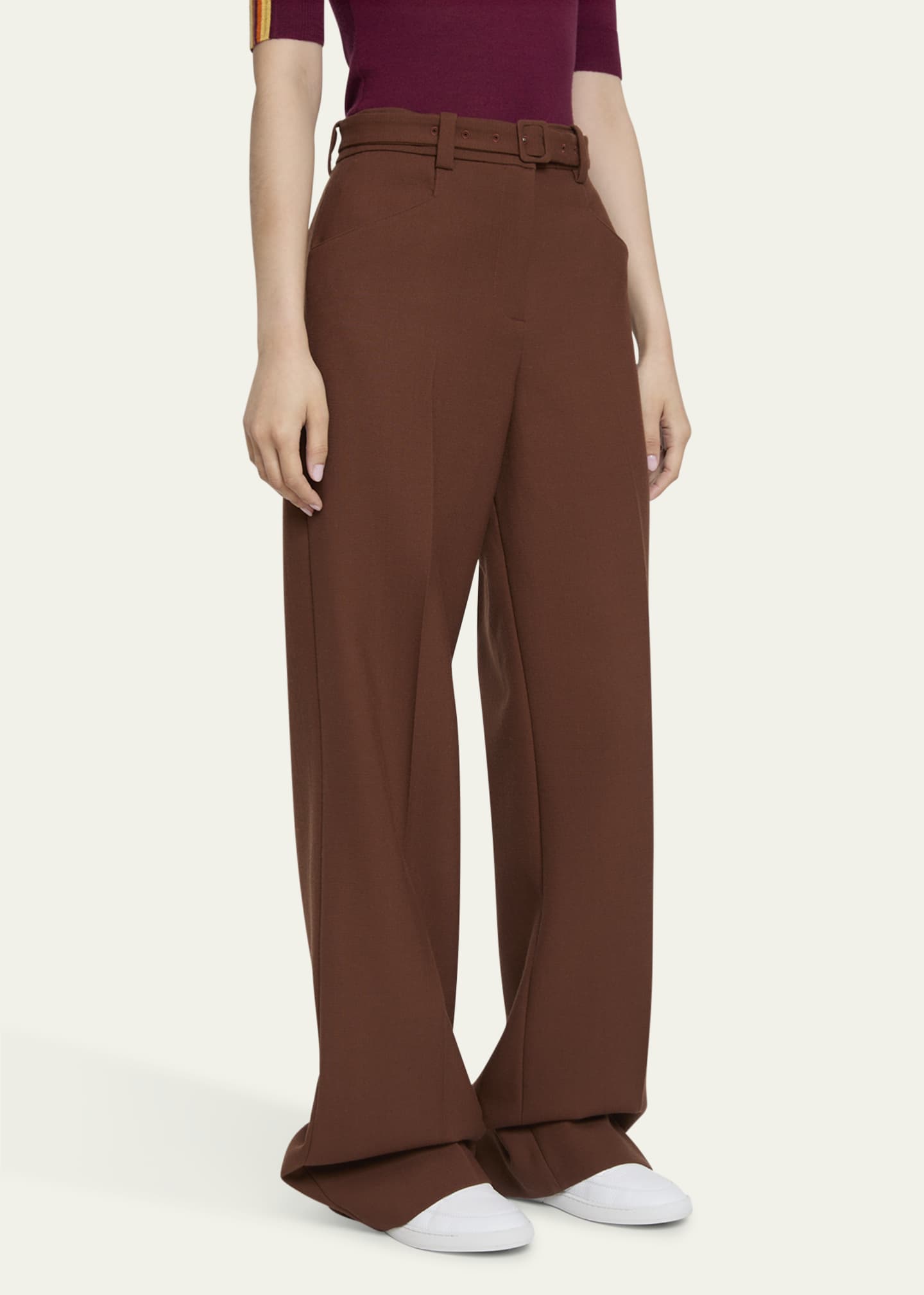 Gabriela Hearst Norman Oversized Self-Tie Wool Pants Image 4 of 5