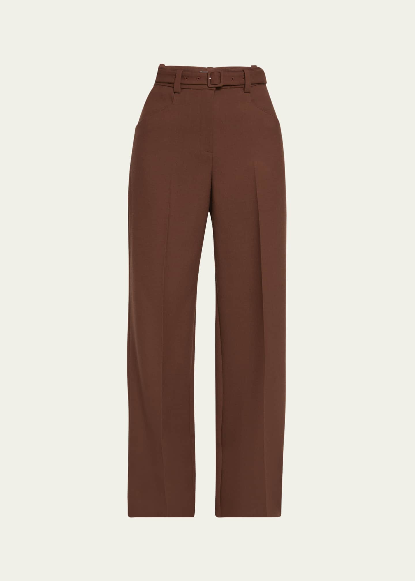 Gabriela Hearst Norman Oversized Self-Tie Wool Pants Image 1 of 5