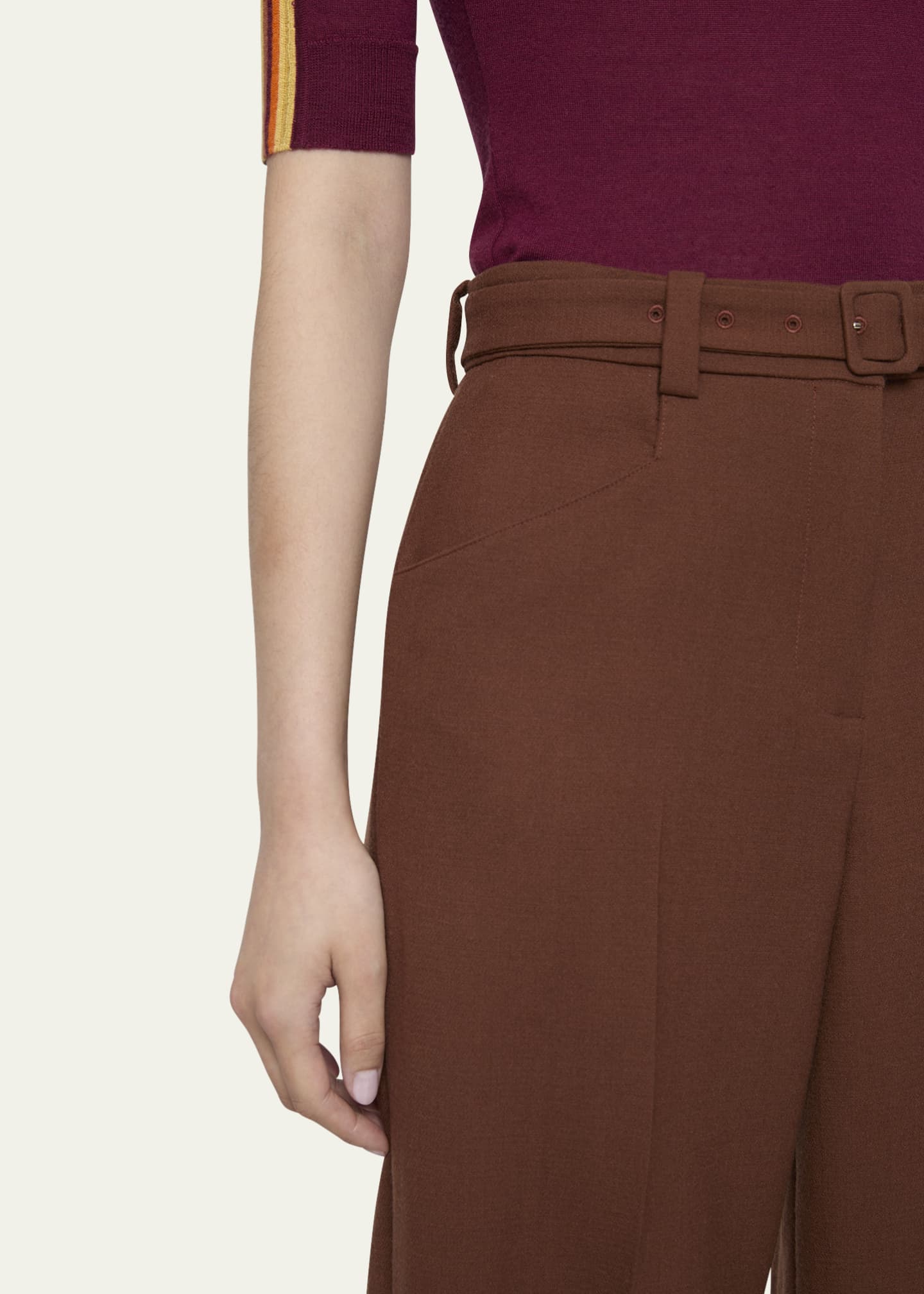 Gabriela Hearst Norman Oversized Self-Tie Wool Pants Image 5 of 5