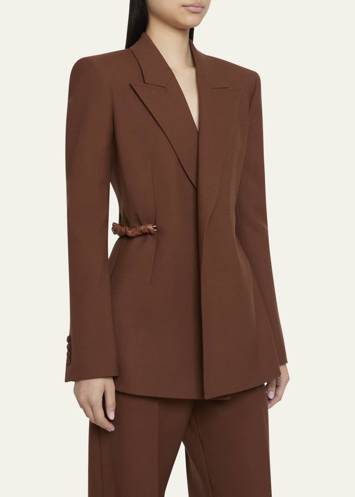 Gabriela Hearst Epona Chain Link Wool Blazer Image 4 of 5