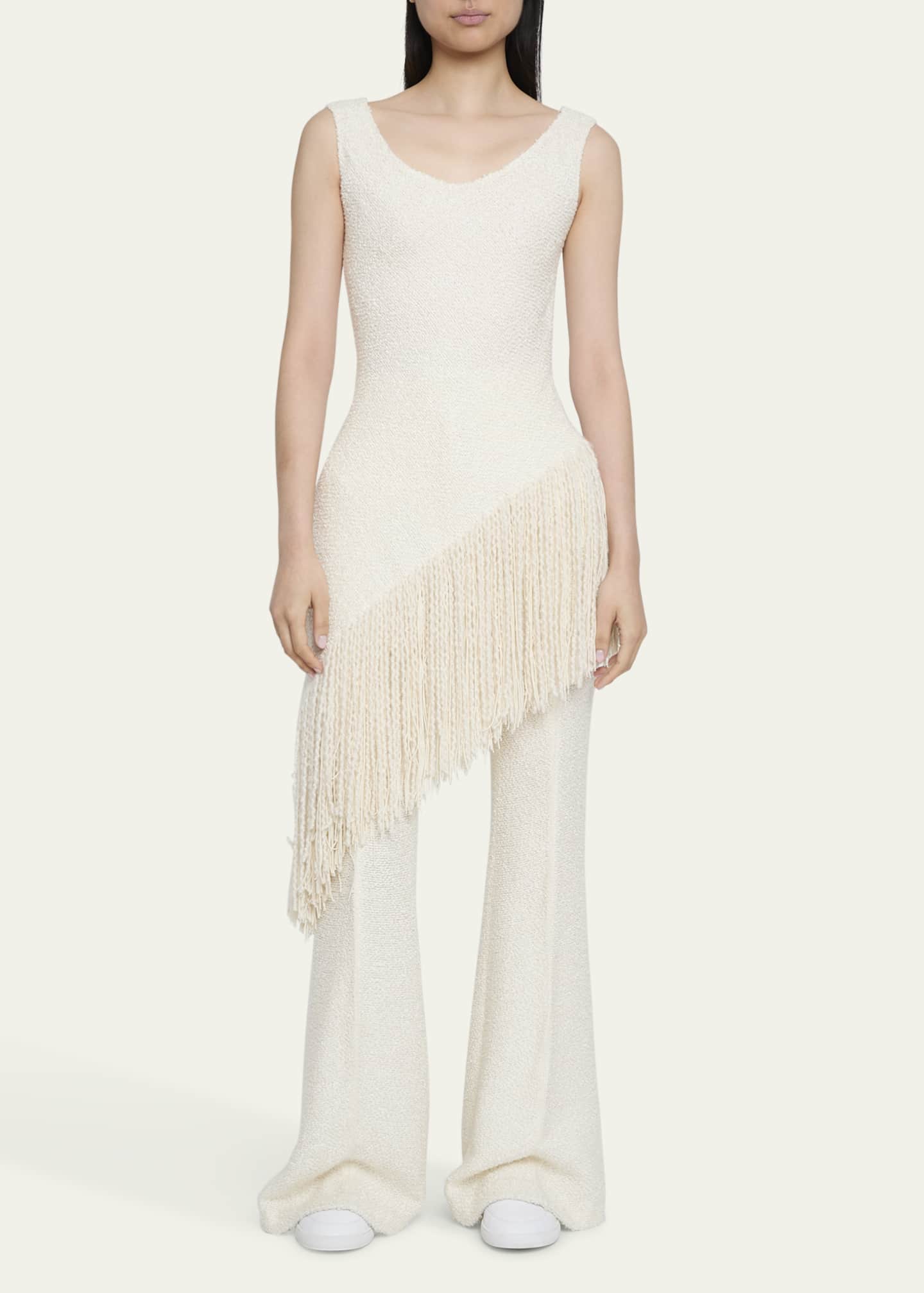 Gabriela Hearst Rhein Flared Textured Silk Pants Image 2 of 5