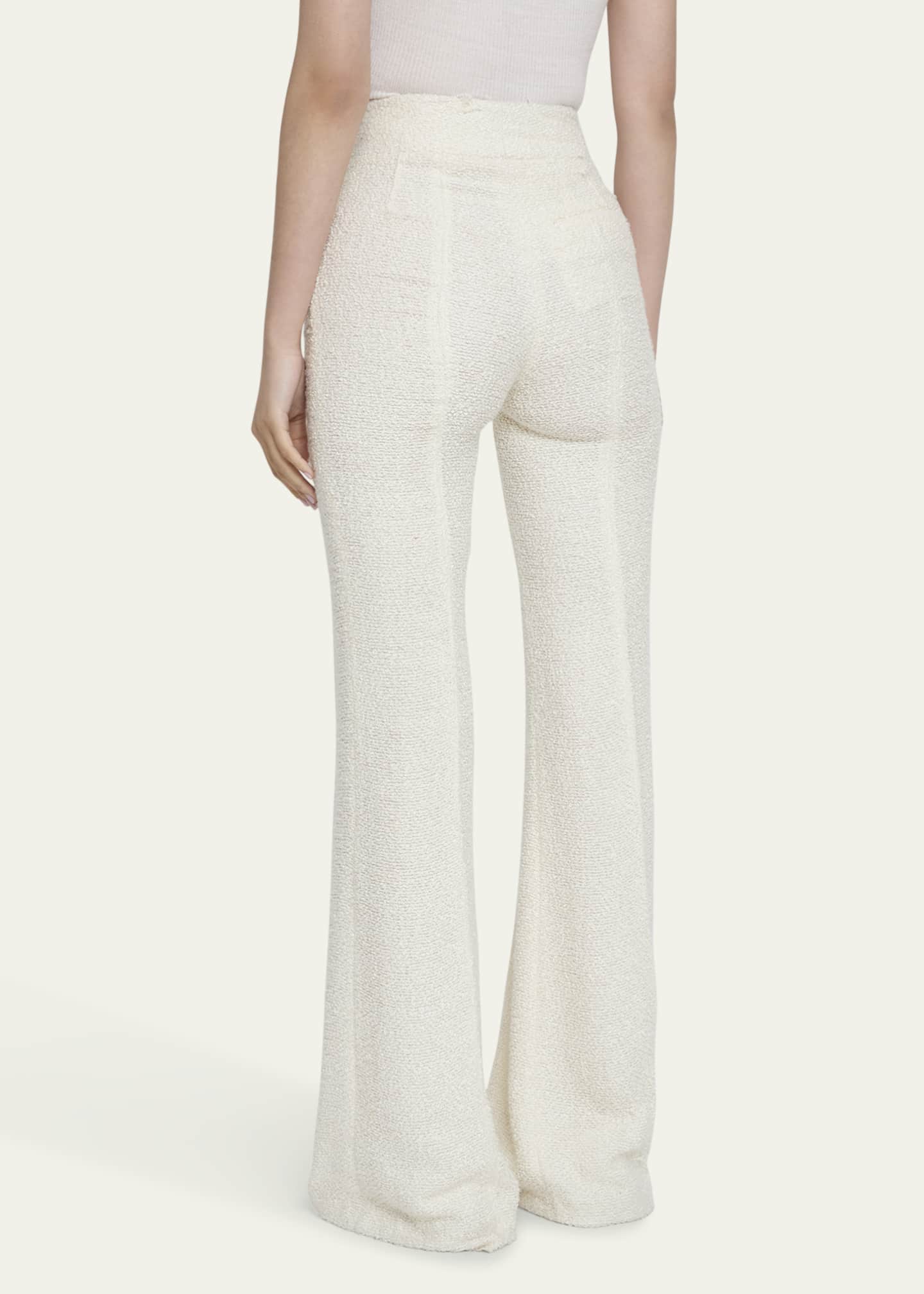 Gabriela Hearst Rhein Flared Textured Silk Pants Image 3 of 5