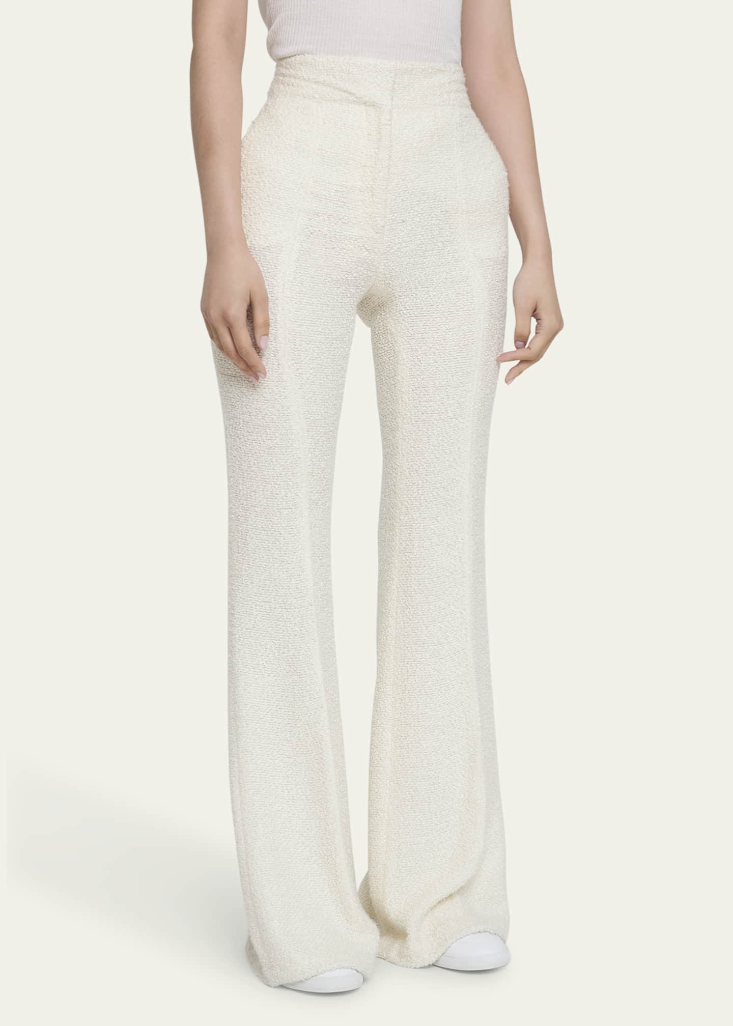 Gabriela Hearst Rhein Flared Textured Silk Pants Image 4 of 5