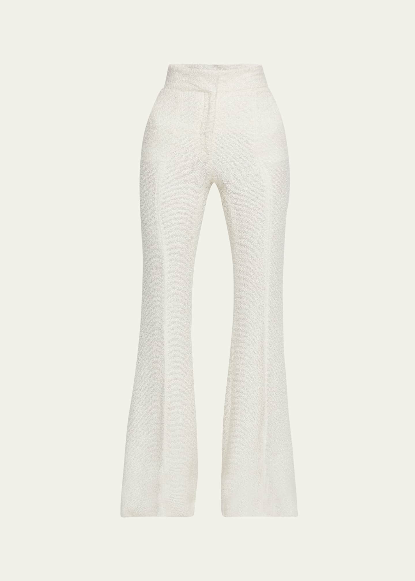 Gabriela Hearst Rhein Flared Textured Silk Pants Image 1 of 5