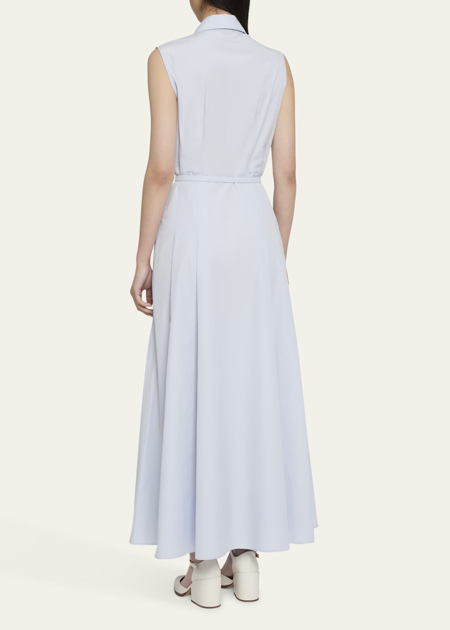 Gabriela Hearst Becca Belted Cotton Poplin Maxi Shirt Dress Image 3 of 5