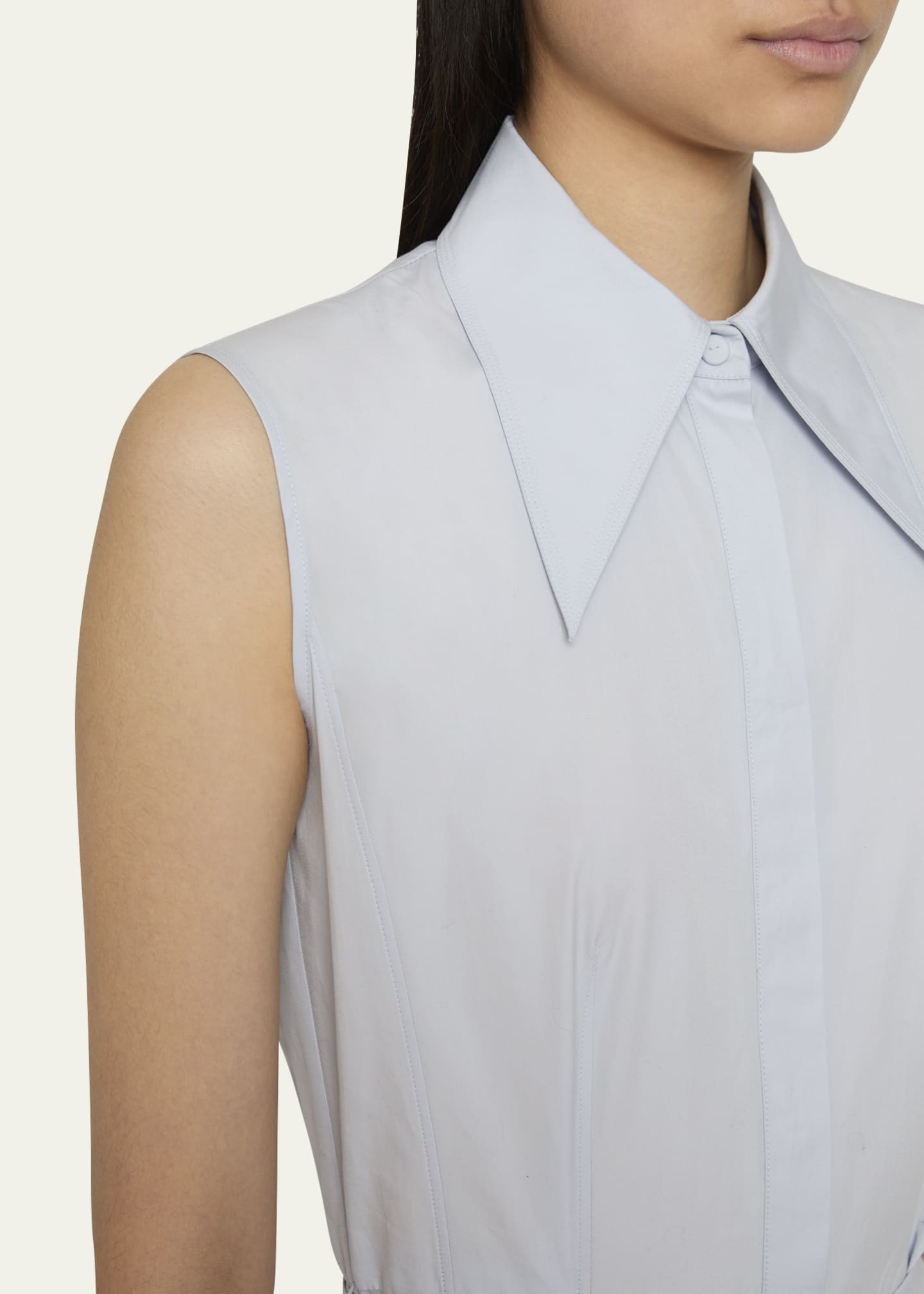 Gabriela Hearst Becca Belted Cotton Poplin Maxi Shirt Dress Image 5 of 5