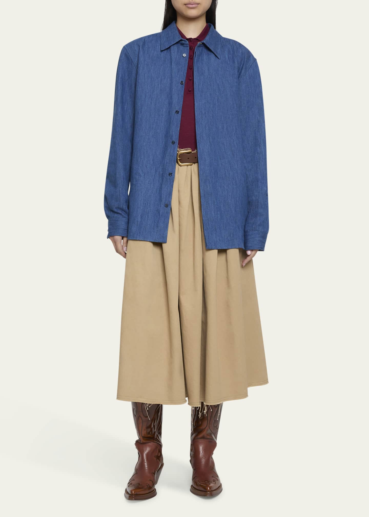 Gabriela Hearst Judie Button Down Denim Shirt Image 2 of 5